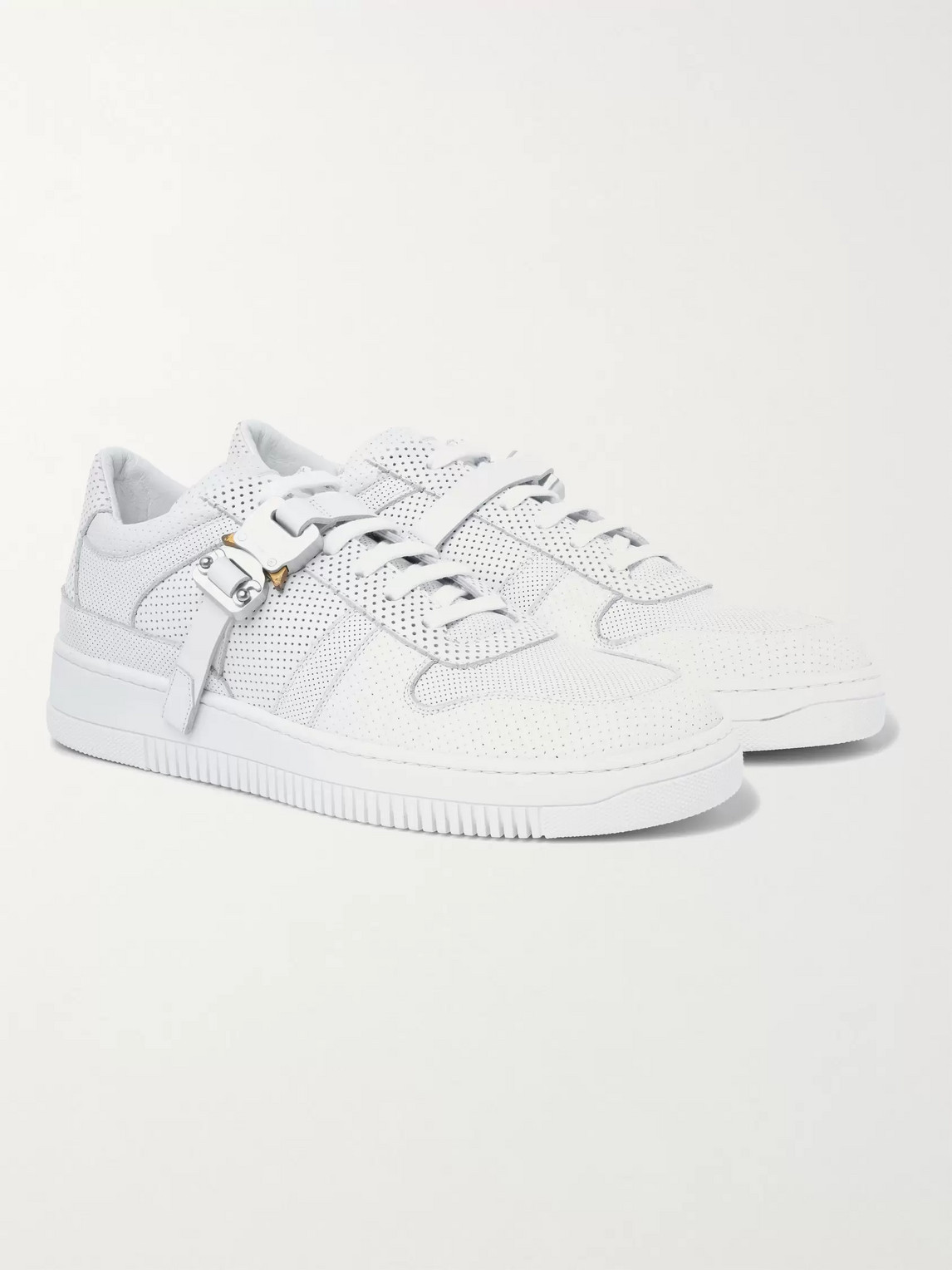 ALYX BUCKLED PERFORATED-LEATHER SNEAKERS