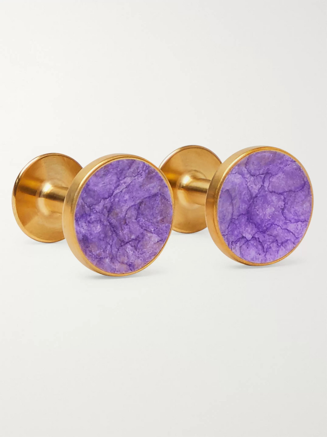 Alice Made This Bayley Quink Patina Brass Cufflinks In Purple