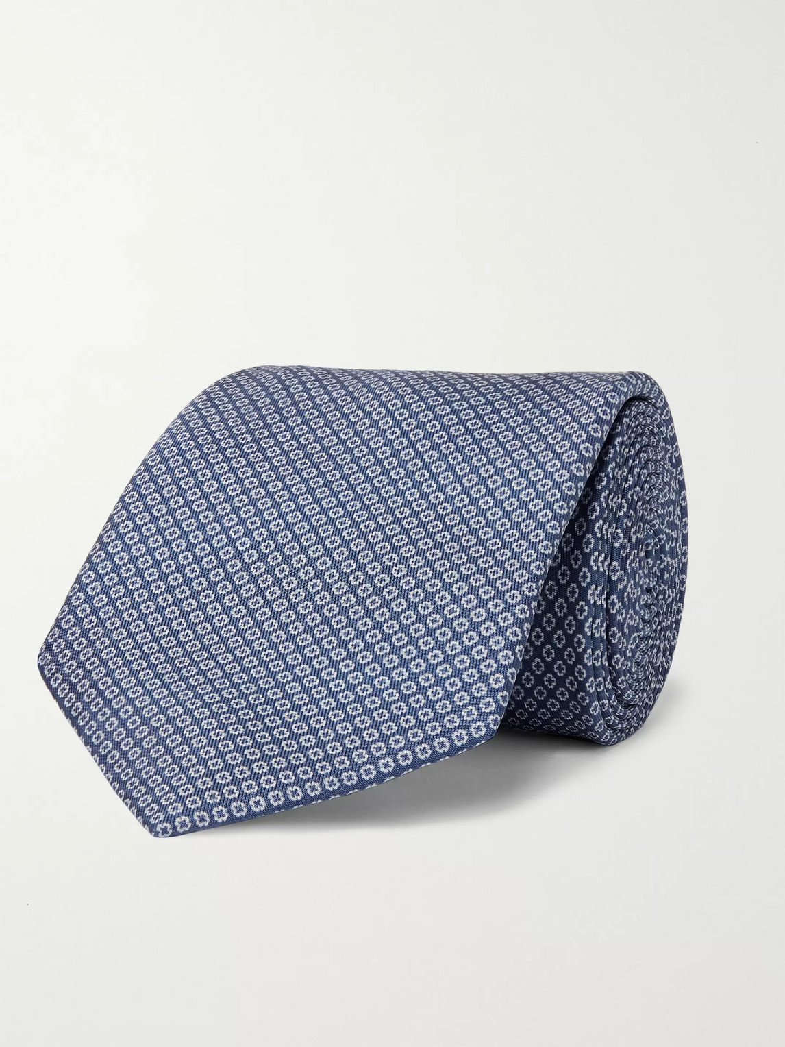 Anderson & Sheppard 8cm Floral-print Silk-twill Tie In Blue