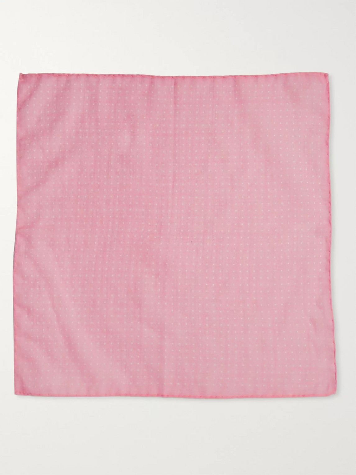 Shop Anderson & Sheppard Polka-dot Cotton Pocket Square In Pink