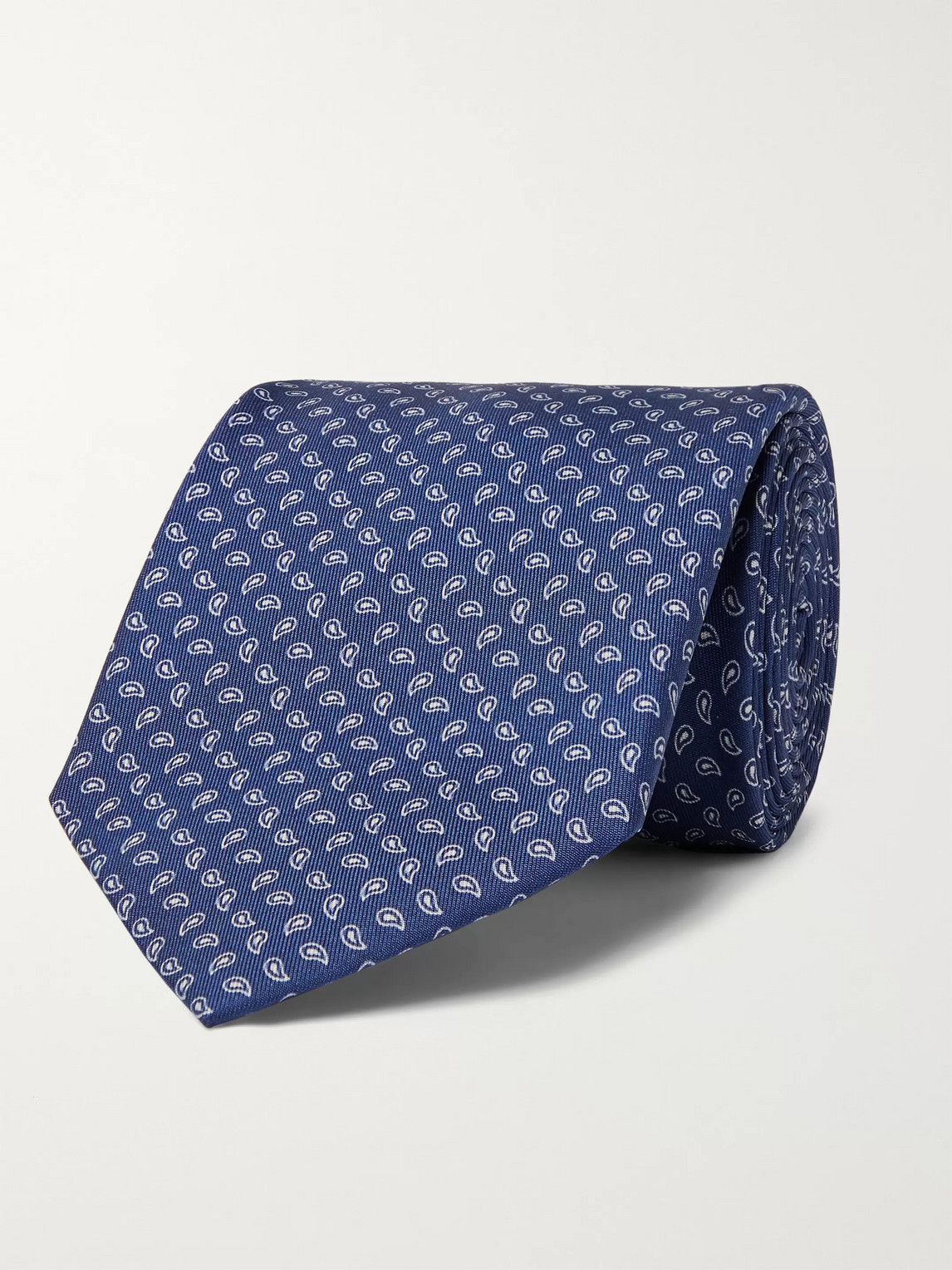 Anderson & Sheppard 8cm Paisley-print Silk-twill Tie In Blue