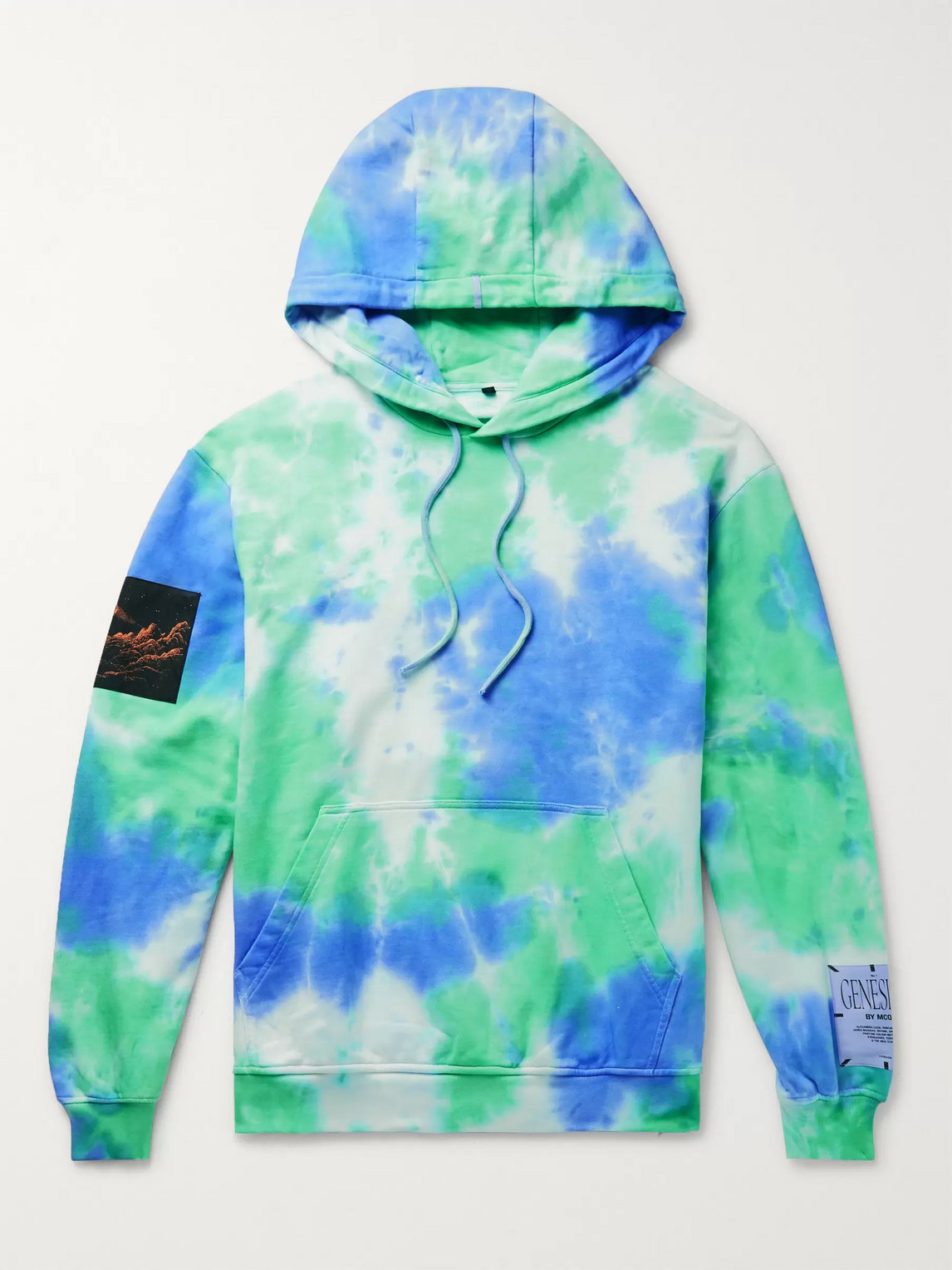 MCQ BY ALEXANDER MCQUEEN UNITY APPLIQUÉD TIE-DYED LOOPBACK COTTON-JERSEY HOODIE