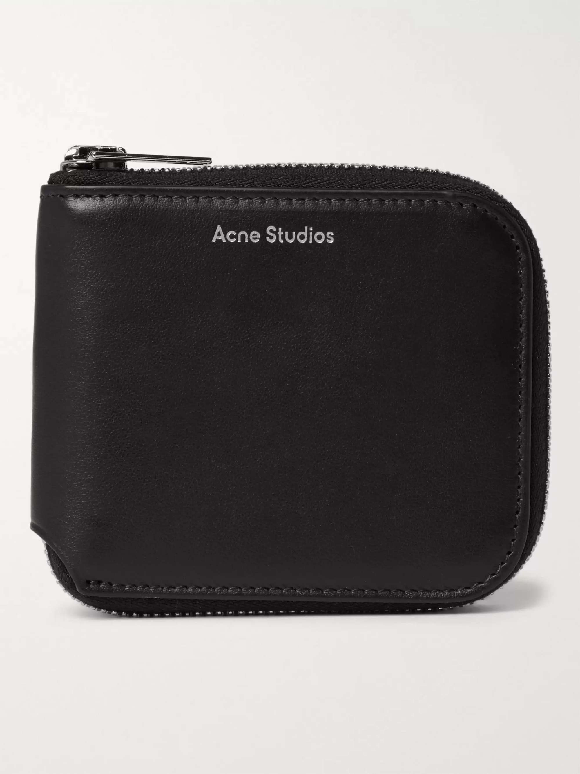 ACNE STUDIOS Logo-Print Leather Zip-Around Wallet