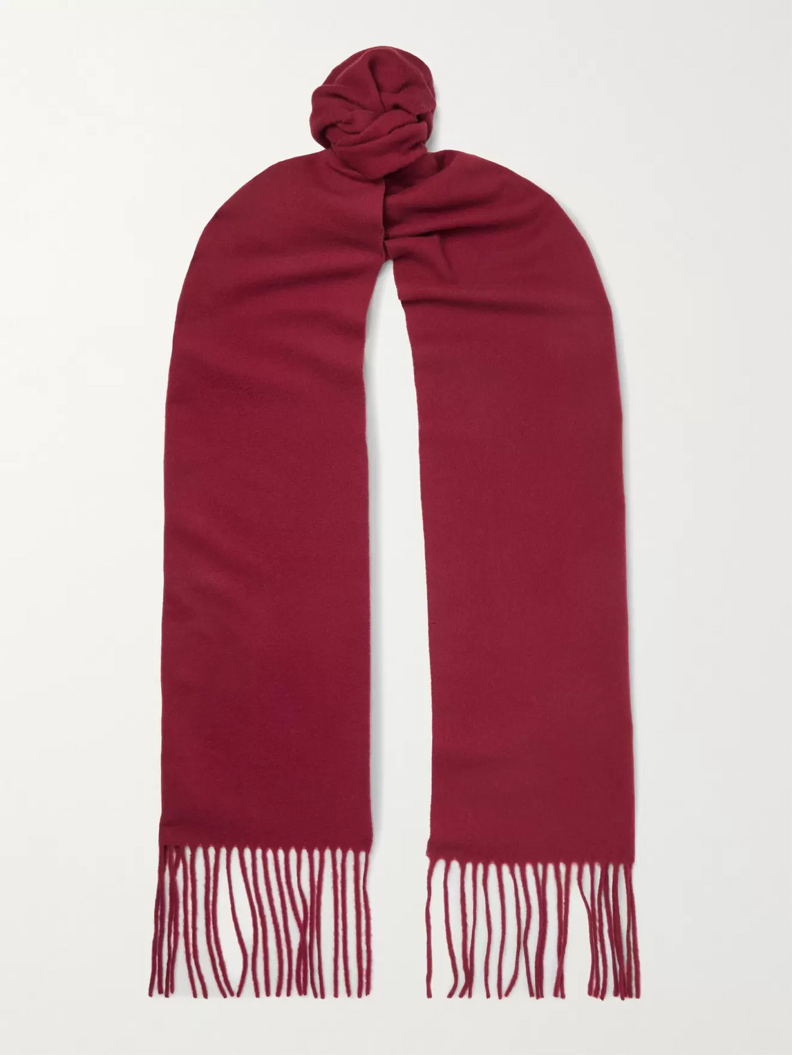 Acne Studios Fringed Wool Scarf In Red