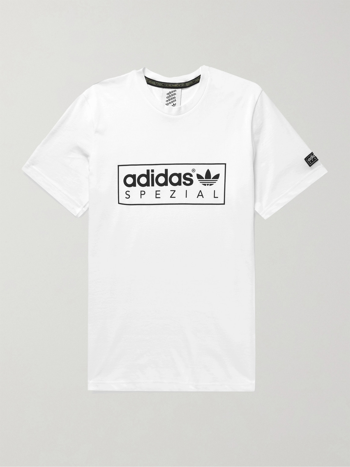 Adidas Consortium Spezial Appliquéd Logo-print Cotton-blend Jersey T-shirt In White