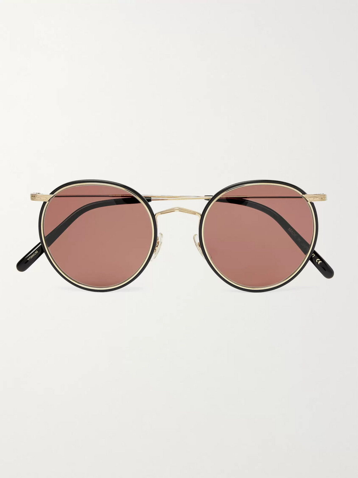 Oliver Peoples Round-frame Titanium Sunglasses In Gold