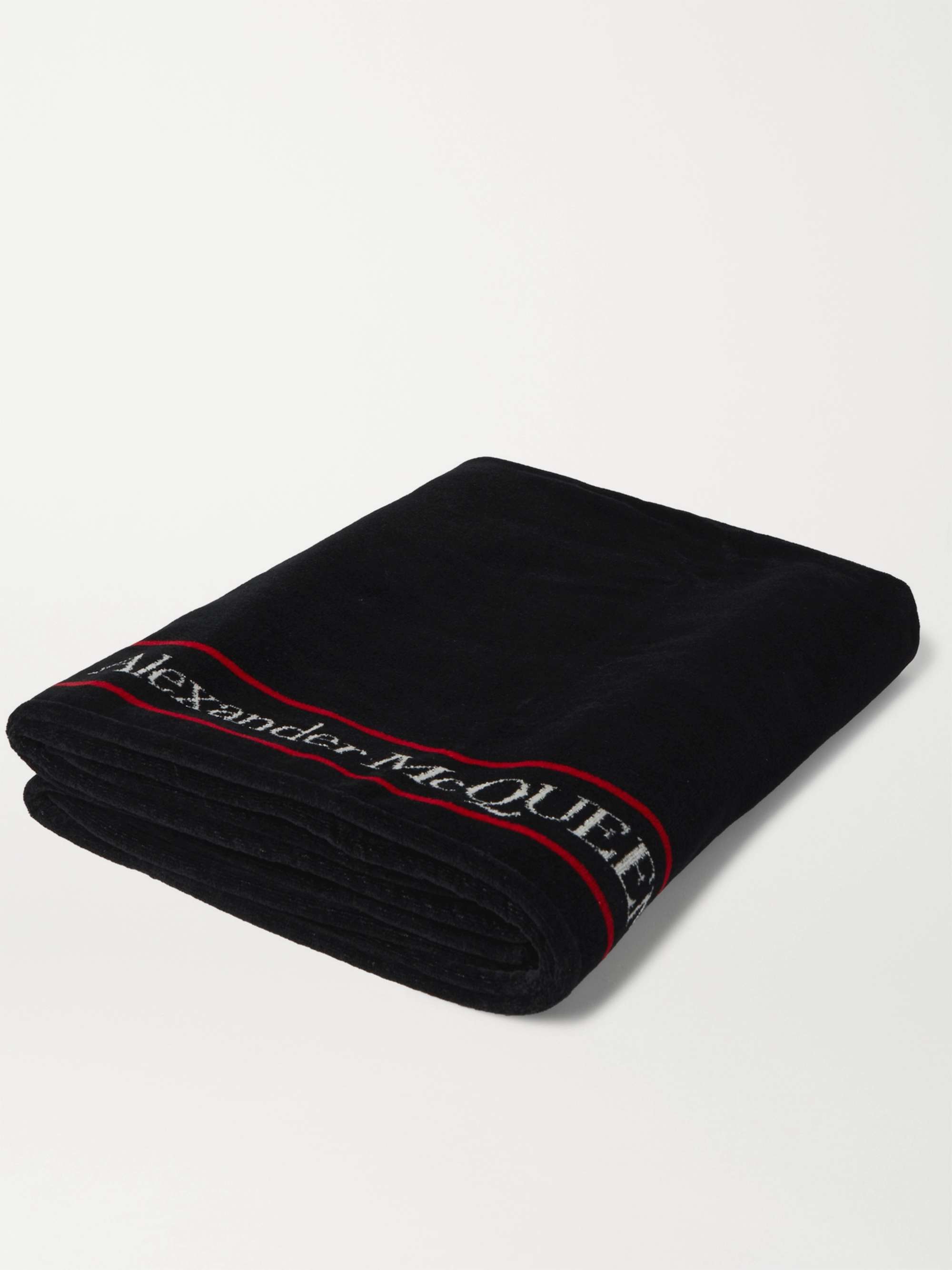 ALEXANDER MCQUEEN Logo-Print Cotton-Terry Beach Towel