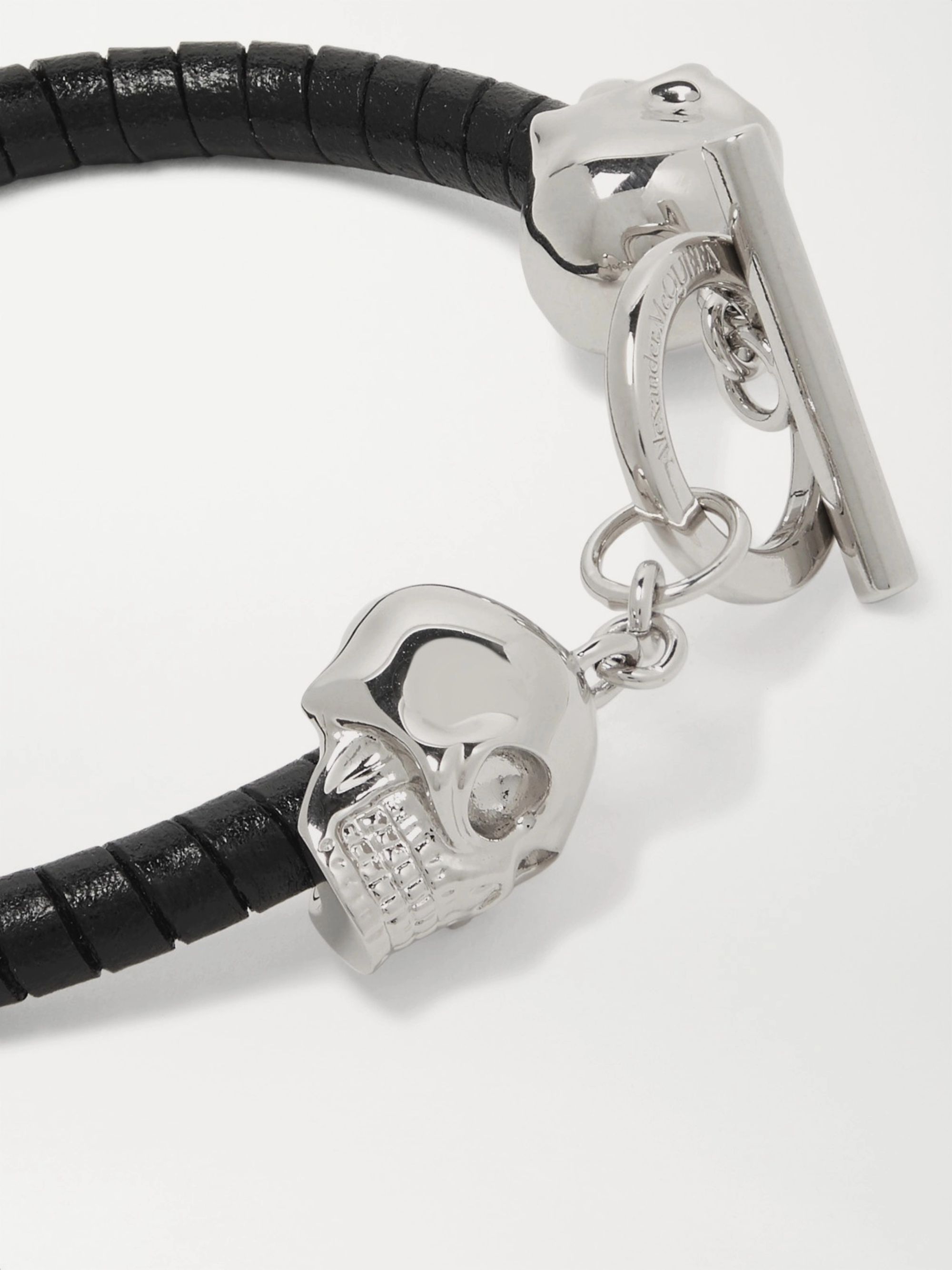 alexander mcqueen skull leather bracelet