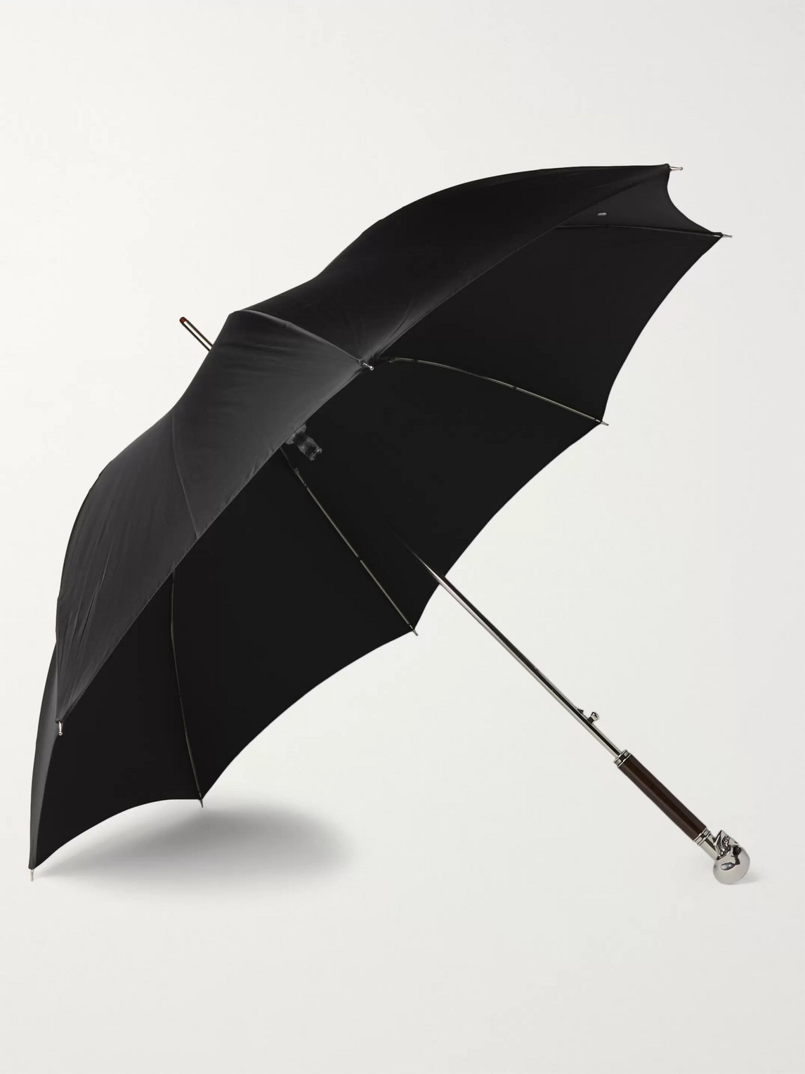 Alexander Mcqueen Skull-handle Umbrella In Black