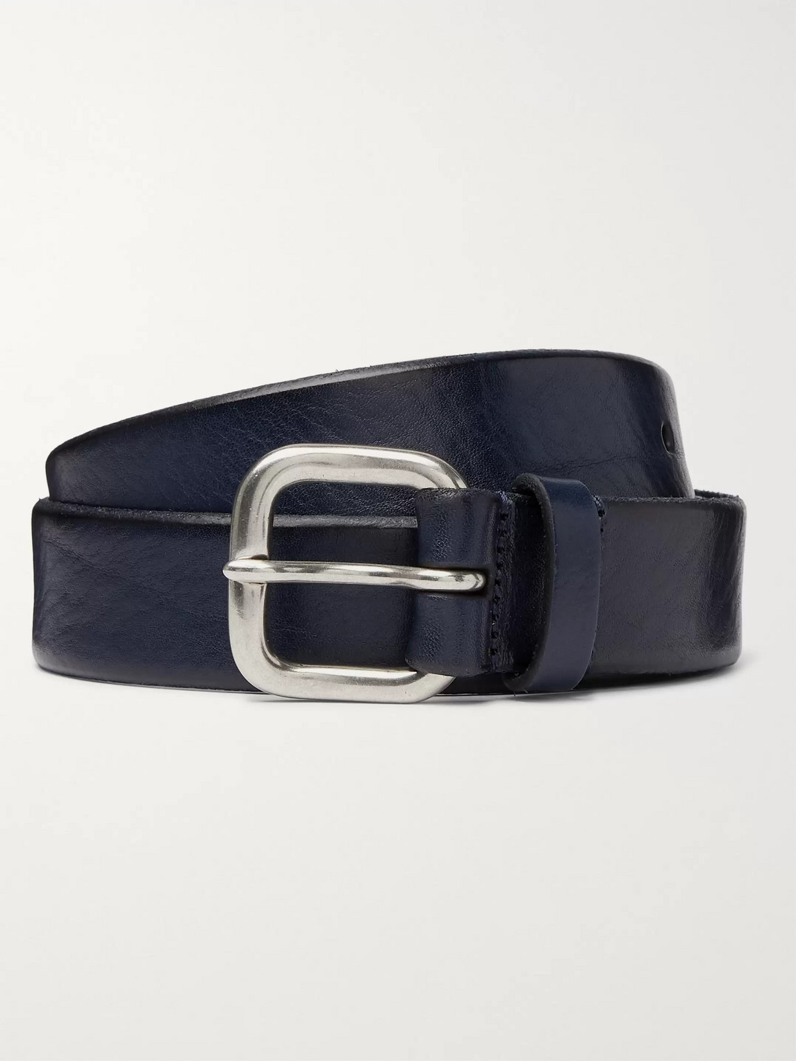 Anderson's 3.5cm Textured-leather Belt In Blue