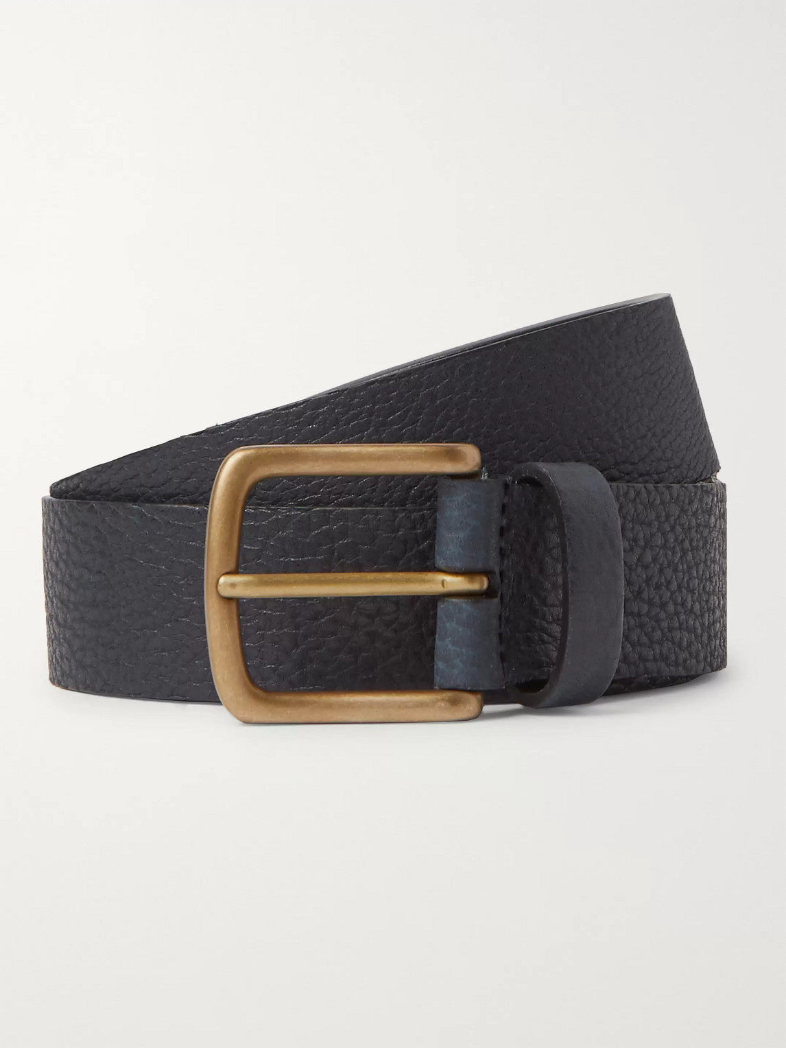 Anderson's 3cm Full-grain Leather Belt In Blue