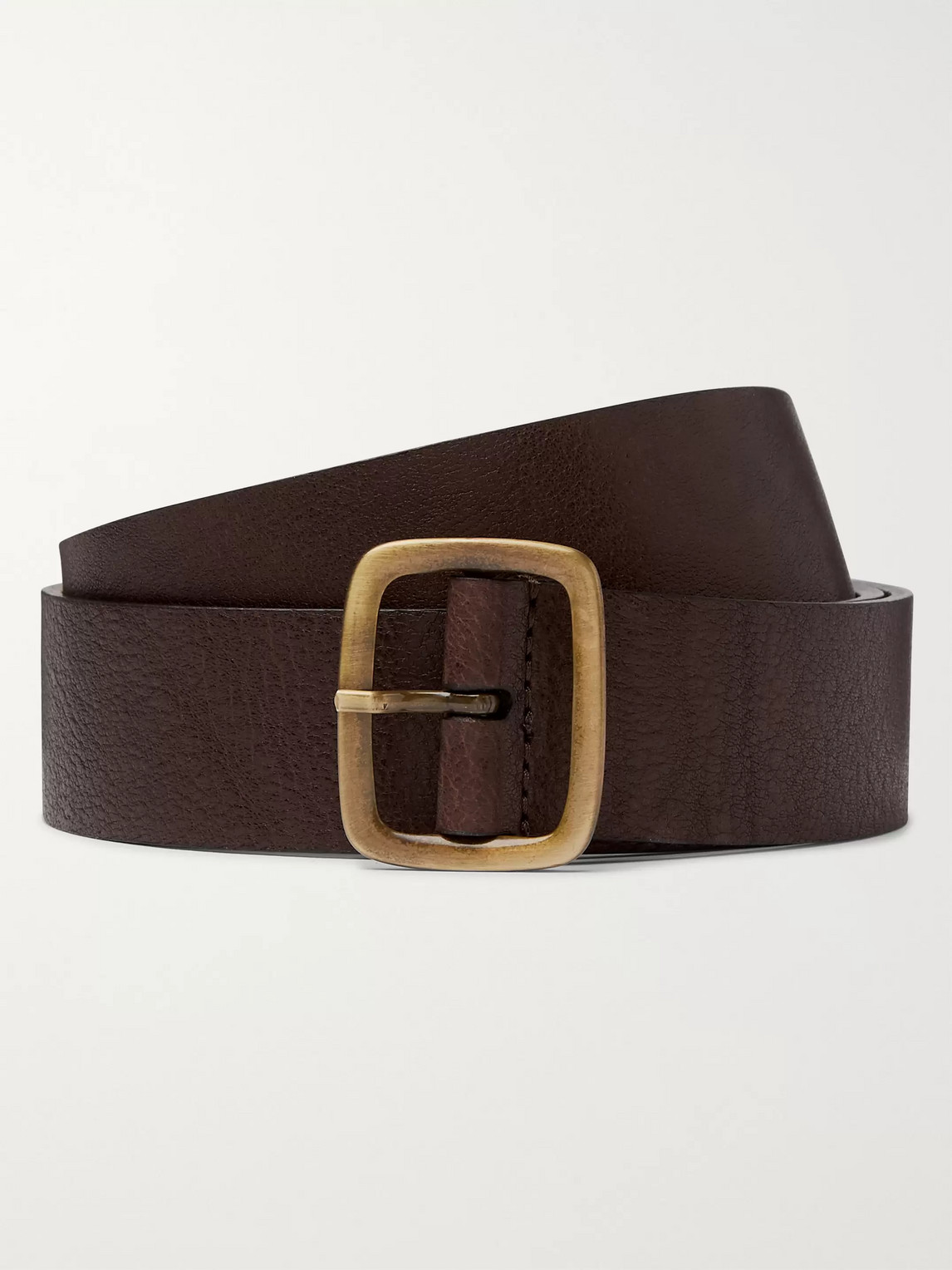 Anderson's 3.5cm Textured-leather Belt In Brown