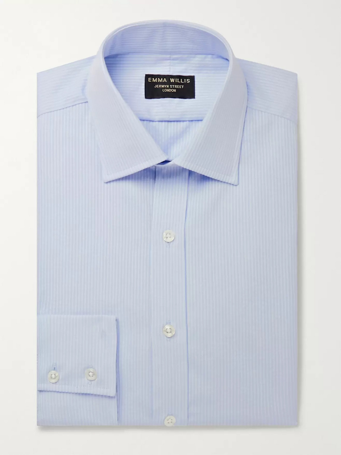 Emma Willis Striped Cotton-seersucker Shirt In Blue
