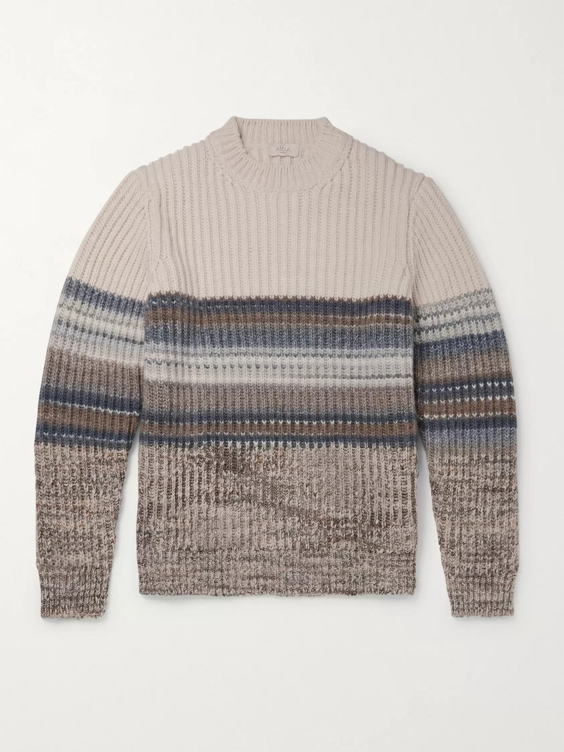 Altea Striped Ribbed-knit Sweater In Neutrals
