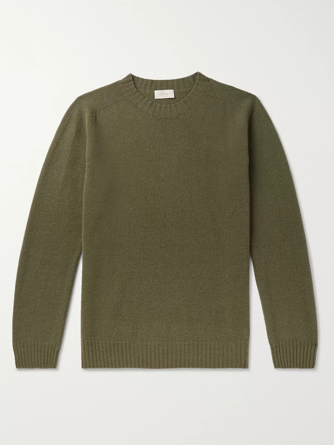 Altea Virgin Wool And Cashmere-blend Sweater In Green