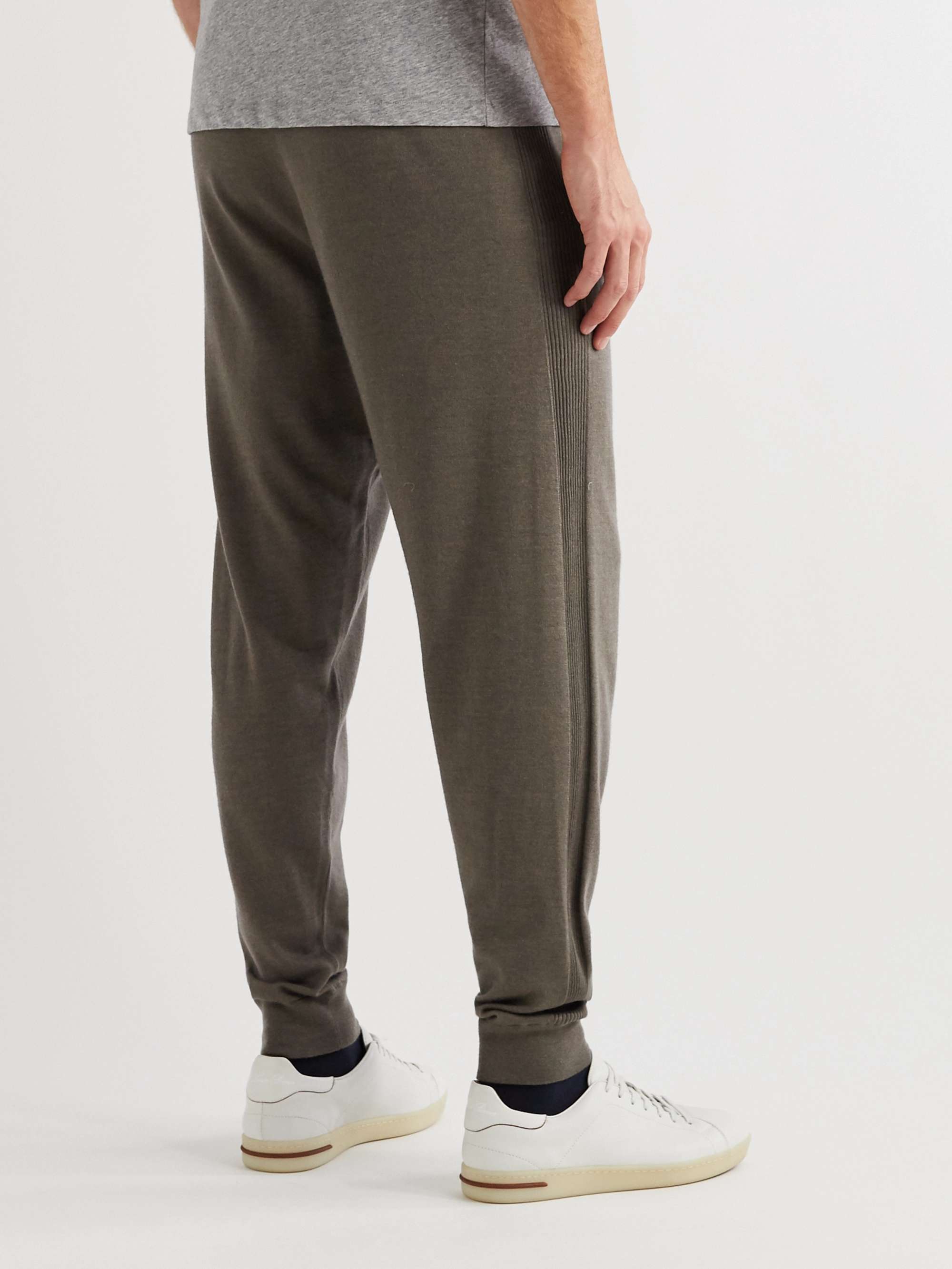 LORO PIANA Hudson Tapered Silk, Virgin Wool and Cashmere-Blend Track Pants