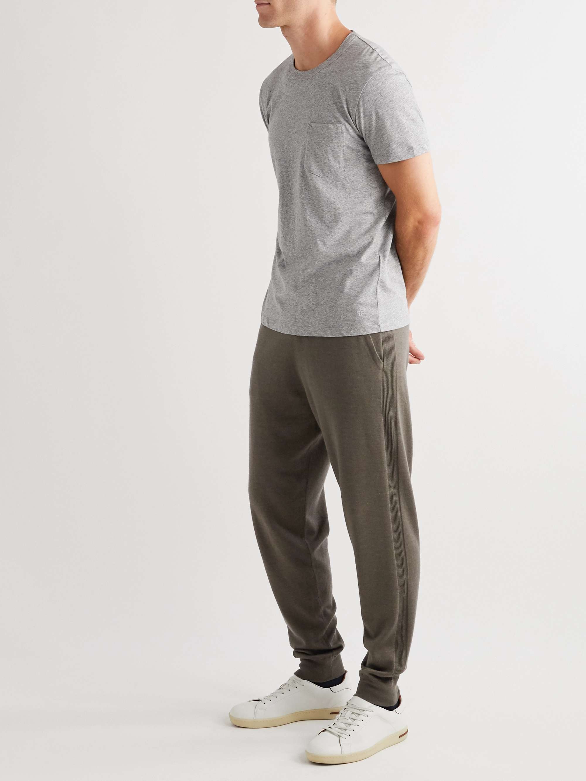 LORO PIANA Hudson Tapered Silk, Virgin Wool and Cashmere-Blend Track Pants
