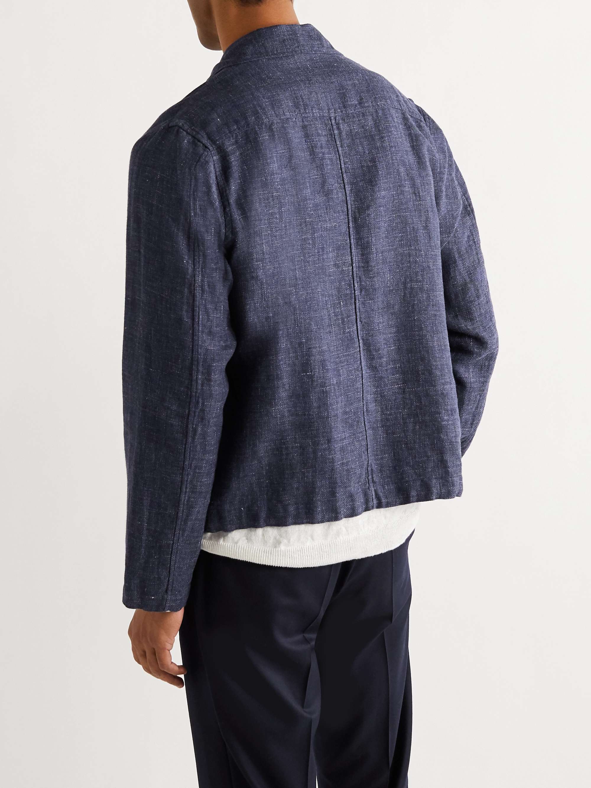CONNOLLY Camp-Collar Linen and Cotton-Blend Shirt Jacket