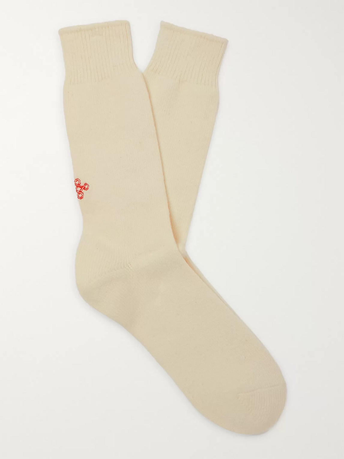 Anonymous Ism Mélange Knitted Socks In Neutrals