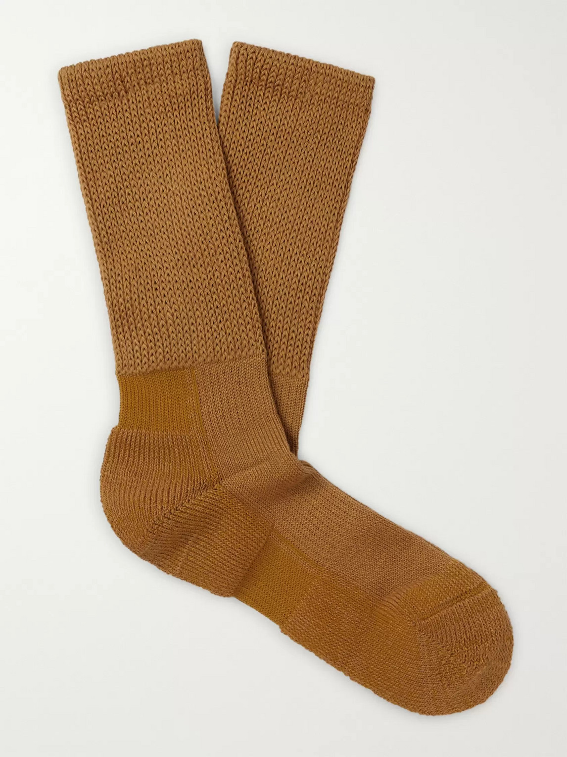 Anonymous Ism Cotton-blend Socks In Yellow
