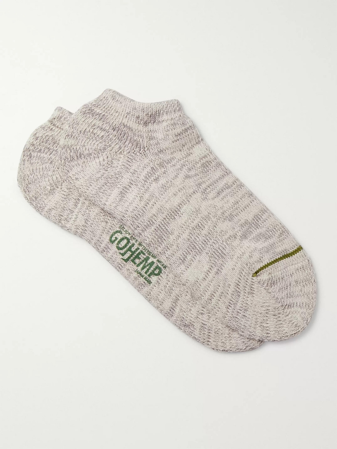 Anonymous Ism Mélange Cotton And Hemp-blend Socks In Gray