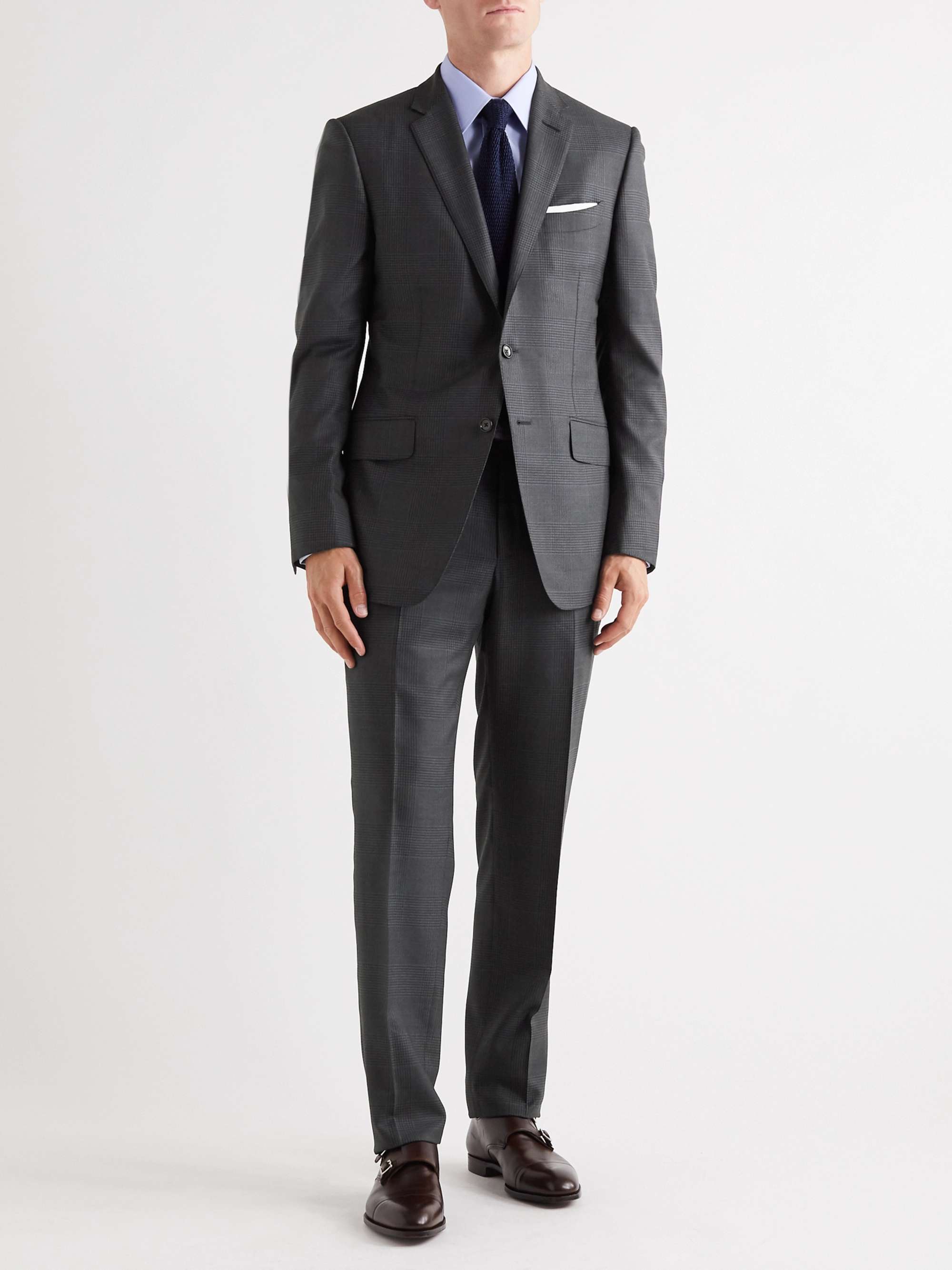 TOM FORD Slim-Fit Prince of Wales Checked Wool and Silk-Blend Suit Trousers