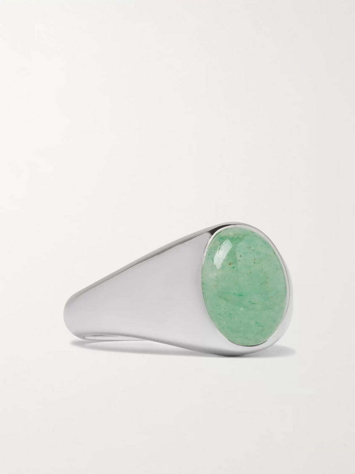 TOM WOOD STERLING SILVER AND AVENTURINE SIGNET RING