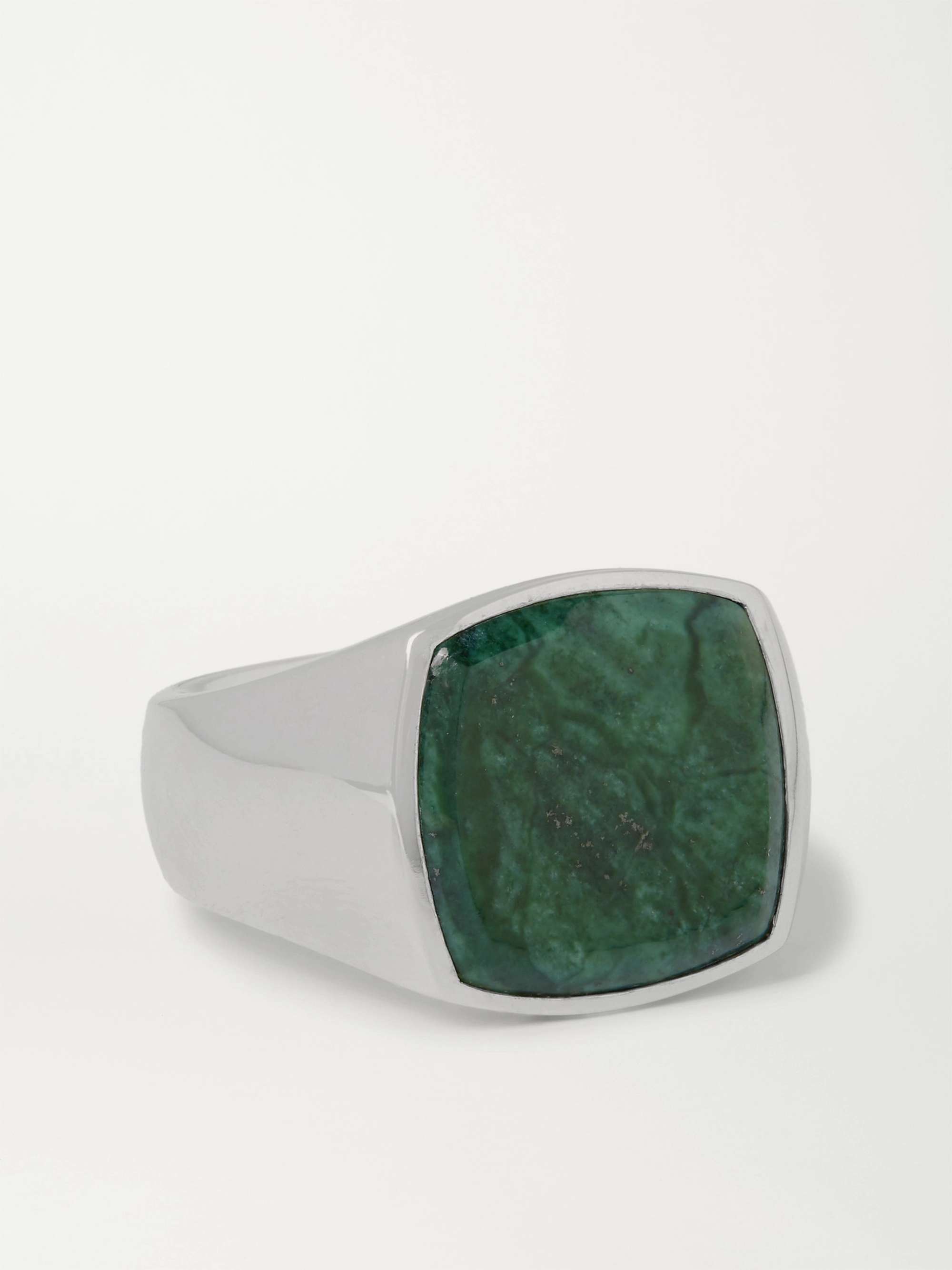 TOM WOOD Sterling Silver Marble Signet Ring