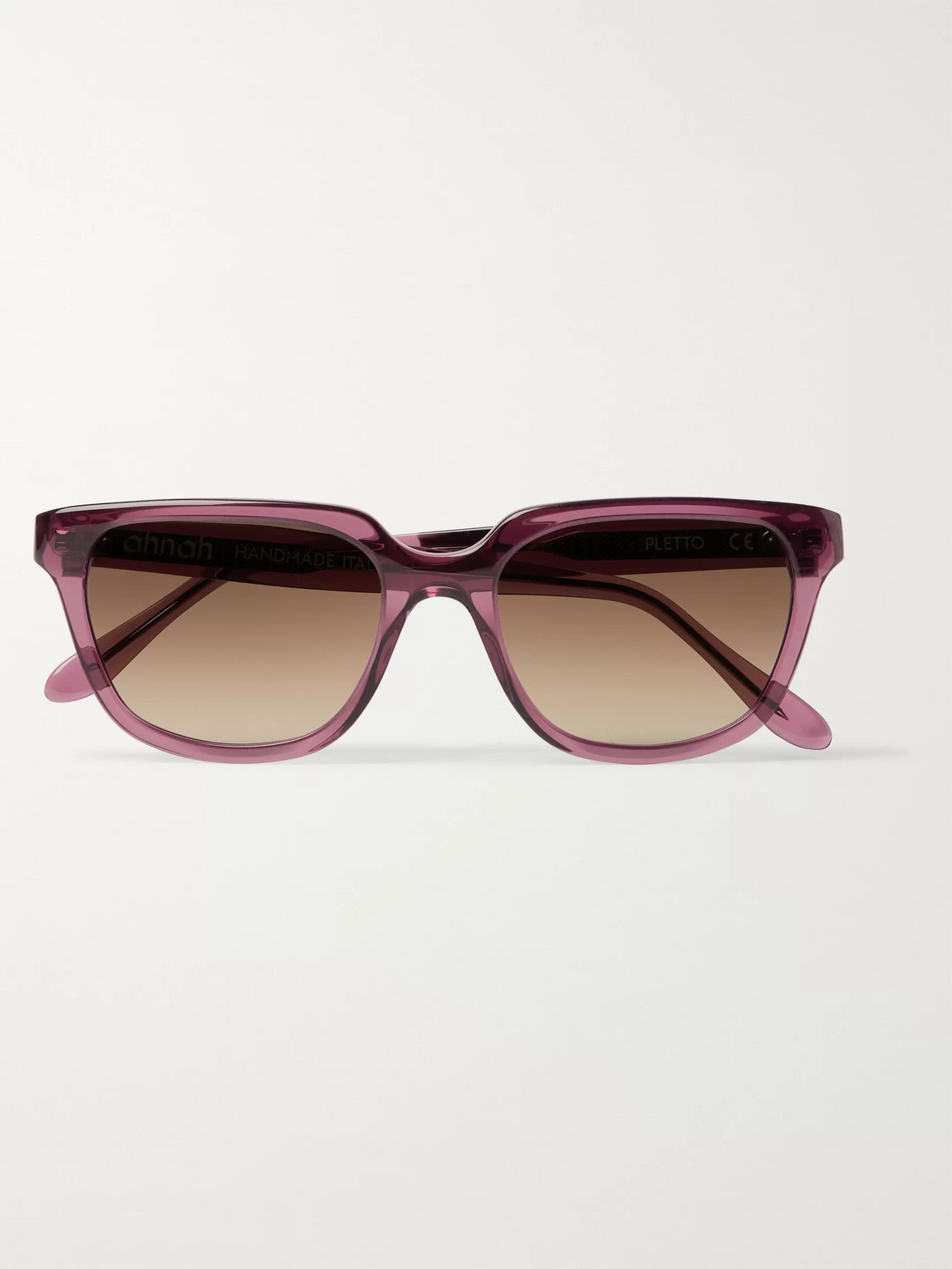 Ahnah Pletto Square-frame Bio-acetate Sunglasses In Burgundy
