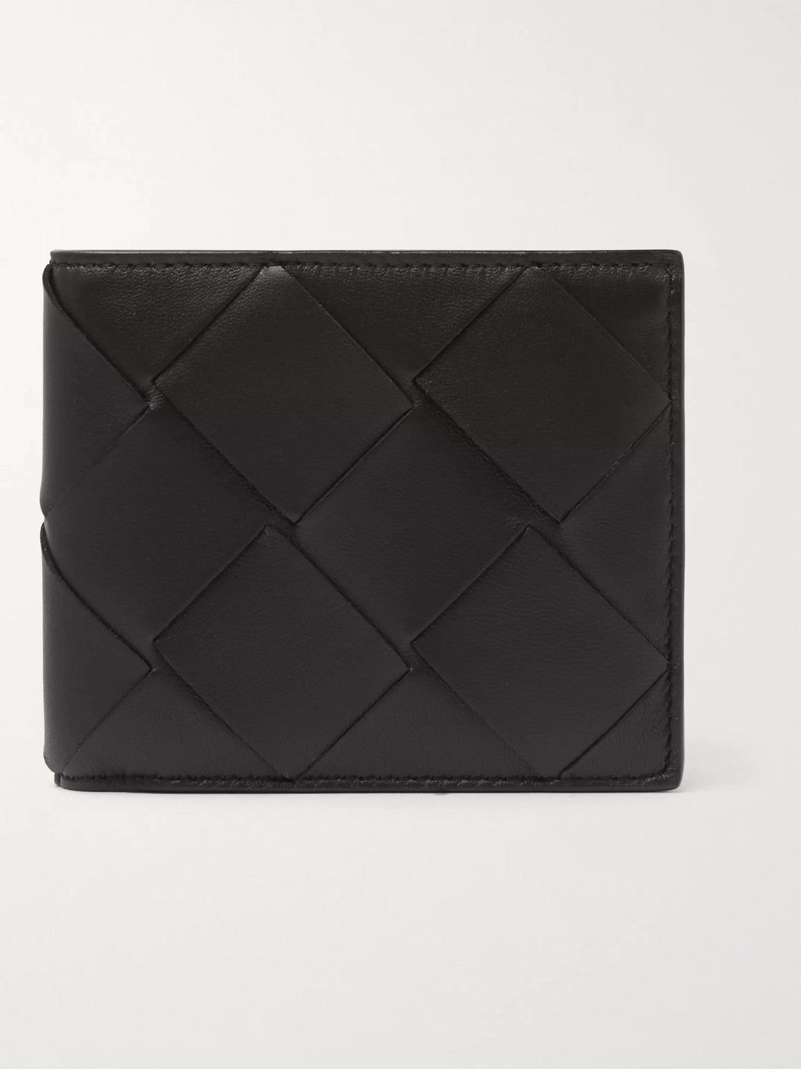 Bottega Veneta Intrecciato Leather Billfold Wallet In Black