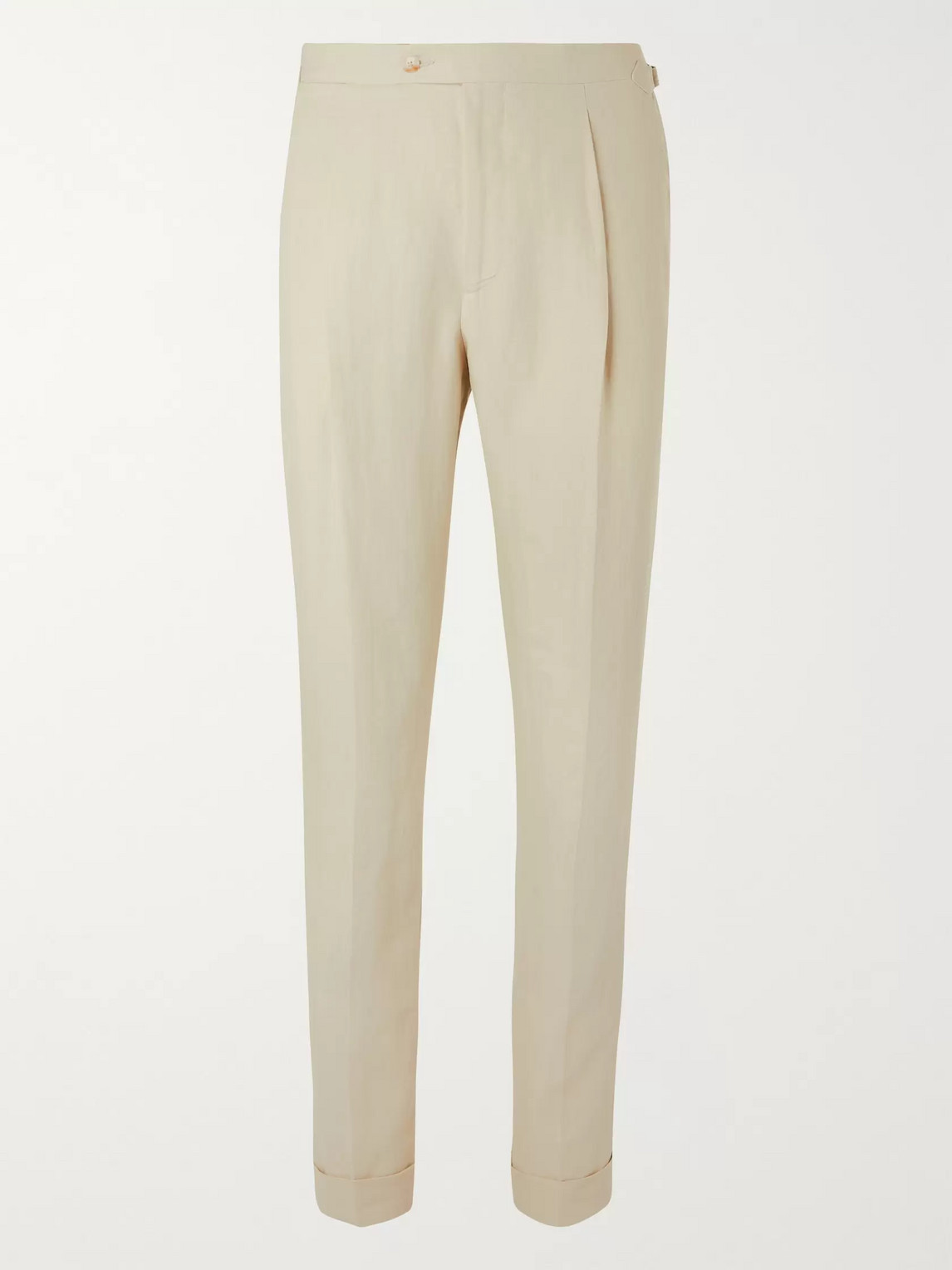 Saman Amel Tapered Linen Suit Trousers In Neutrals