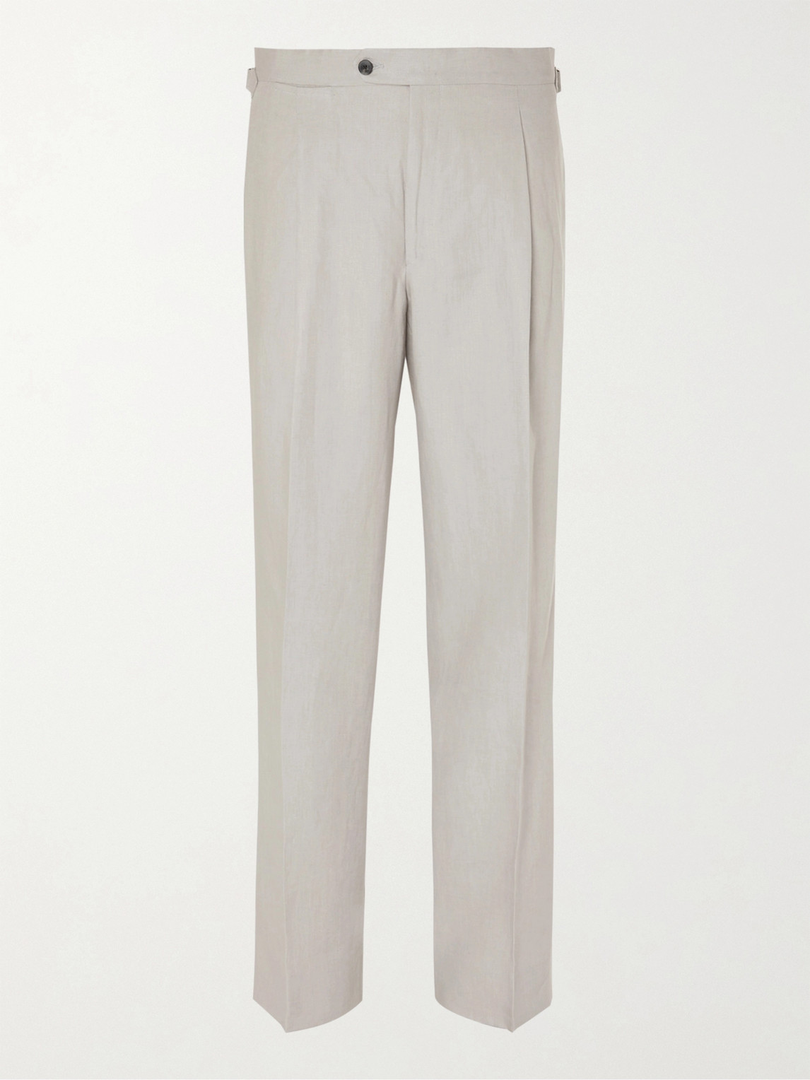 Saman Amel Wide-leg Pleated Linen Trousers In Grey