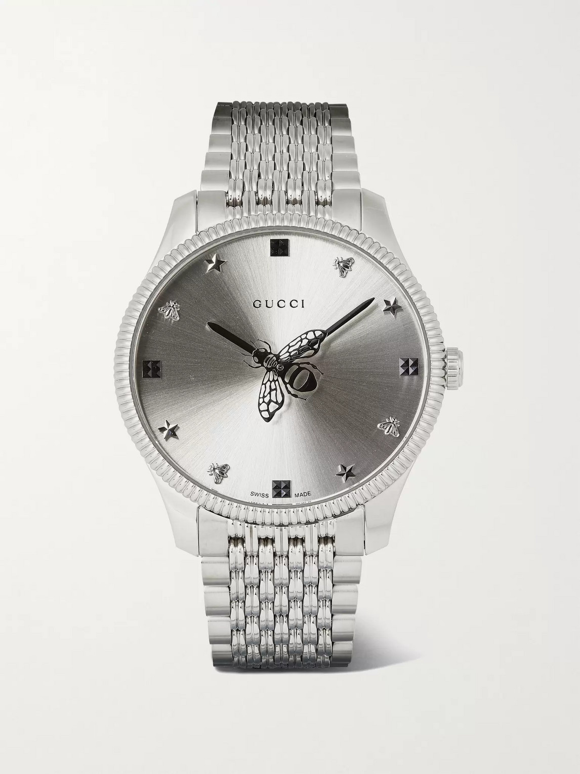 Gucci G-timeless 36mm Stainless Steel Watch In Silver