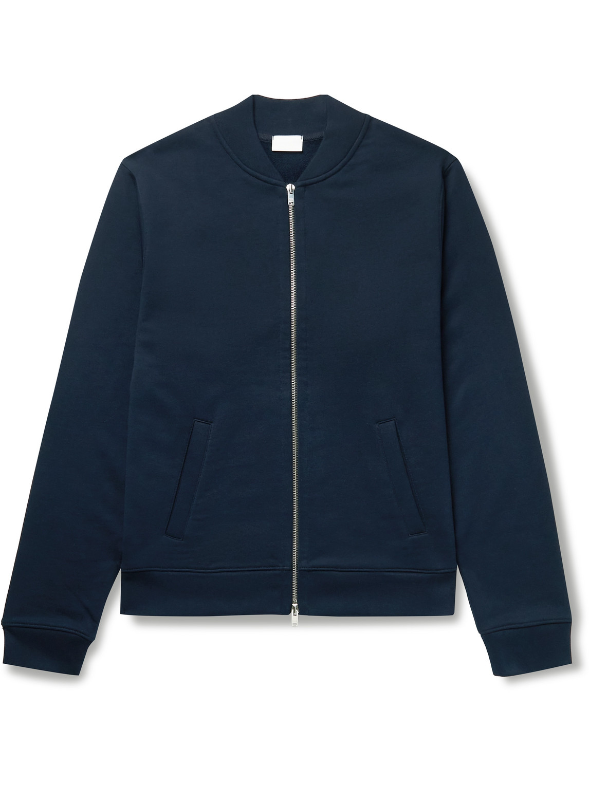 Handvaerk Pima Cotton-jersey Varsity Jacket In Blue