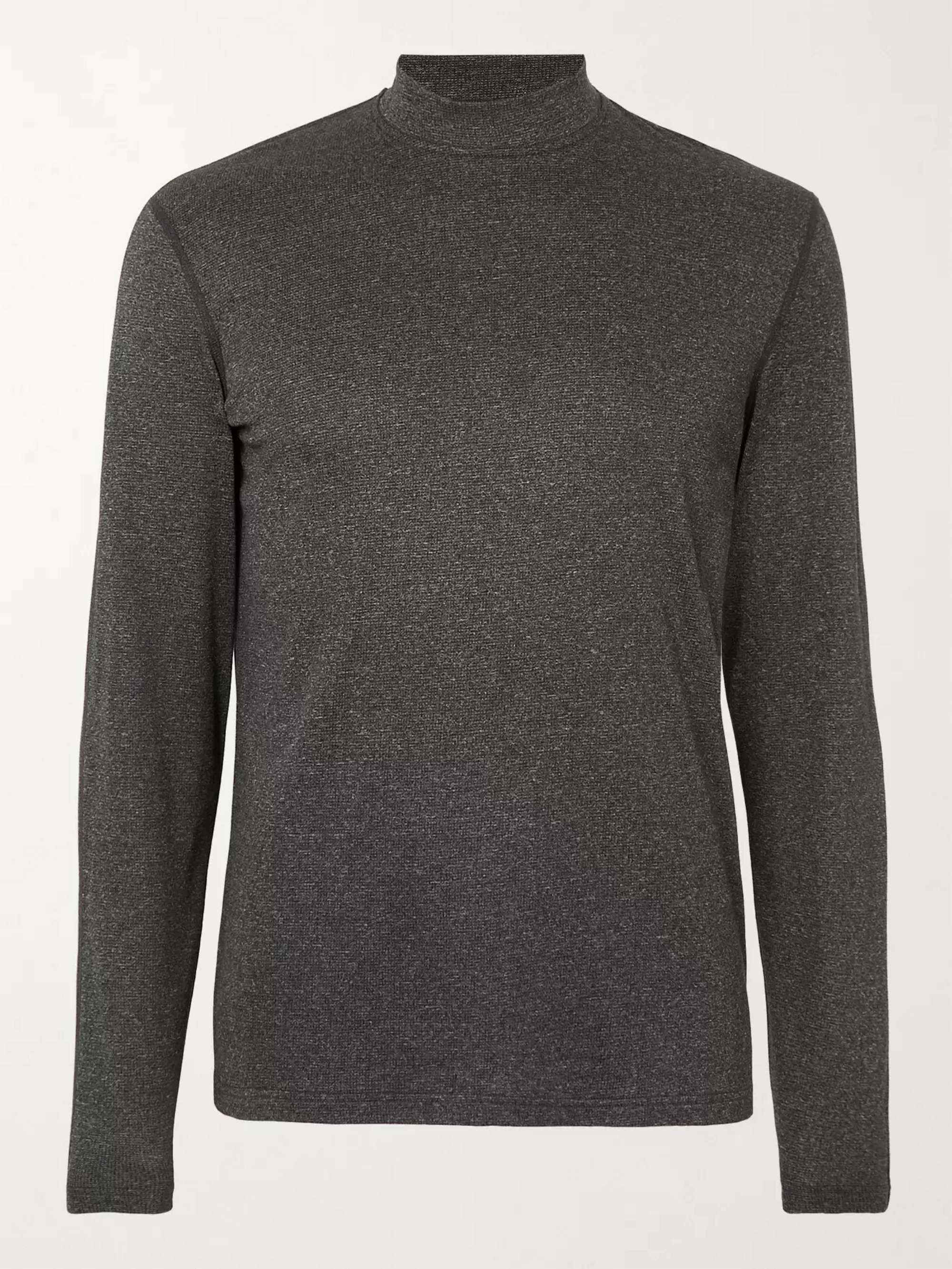 REIGNING CHAMP Slim-Fit Mélange Polartec Power Wool Mock-Neck T-Shirt