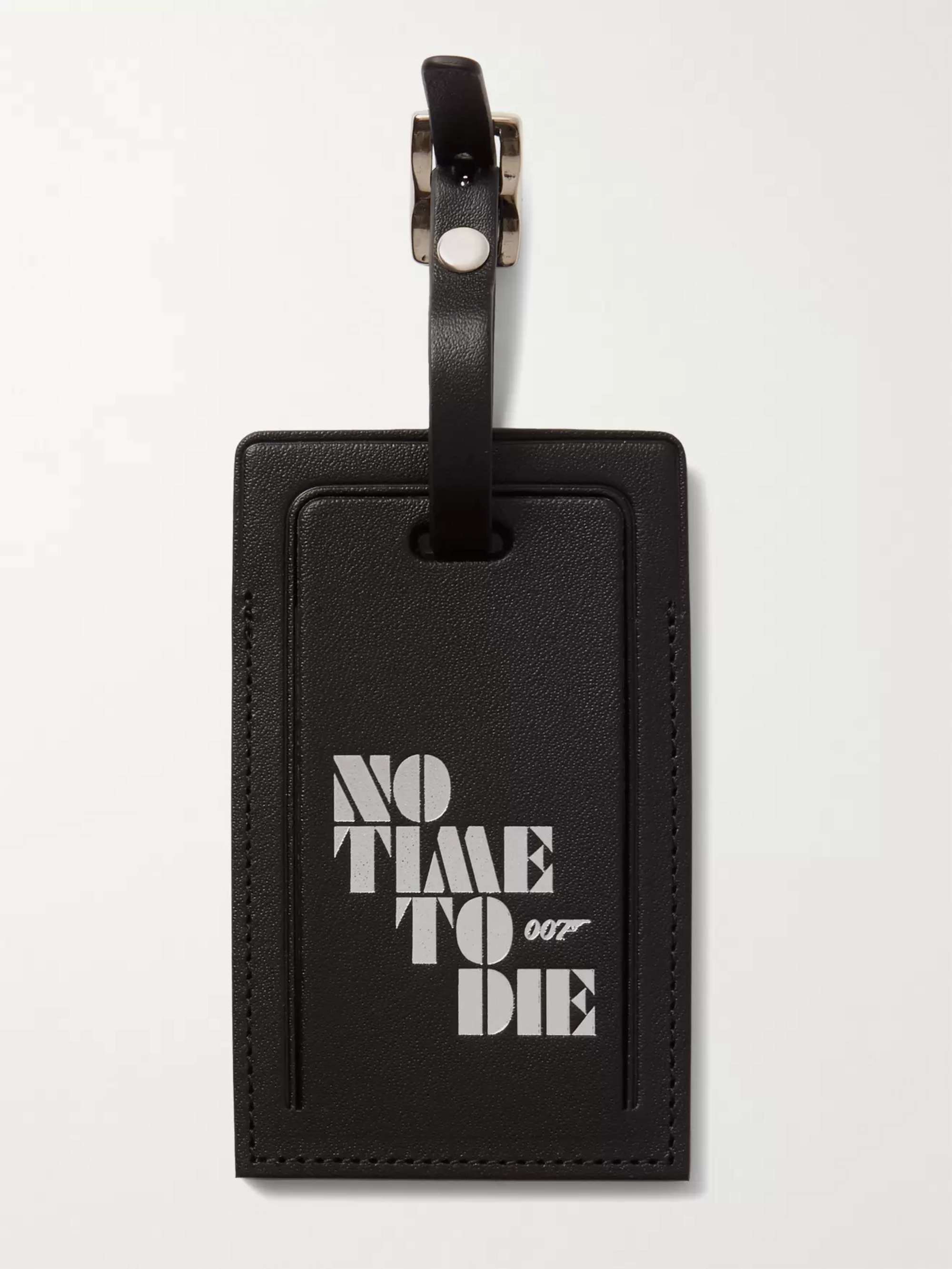 Black + No Time to Die Printed Leather Luggage Tag | GLOBE-TROTTER | MR  PORTER