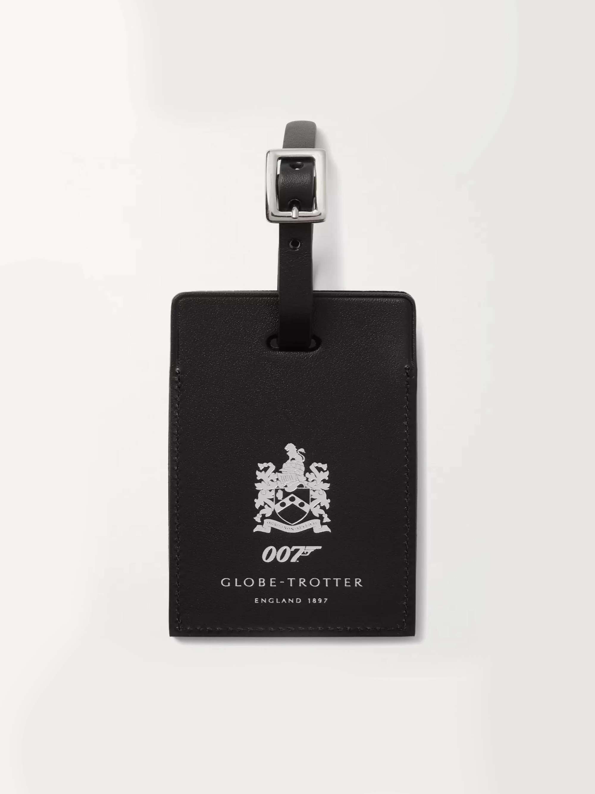 GLOBE-TROTTER + No Time to Die Printed Leather Luggage Tag