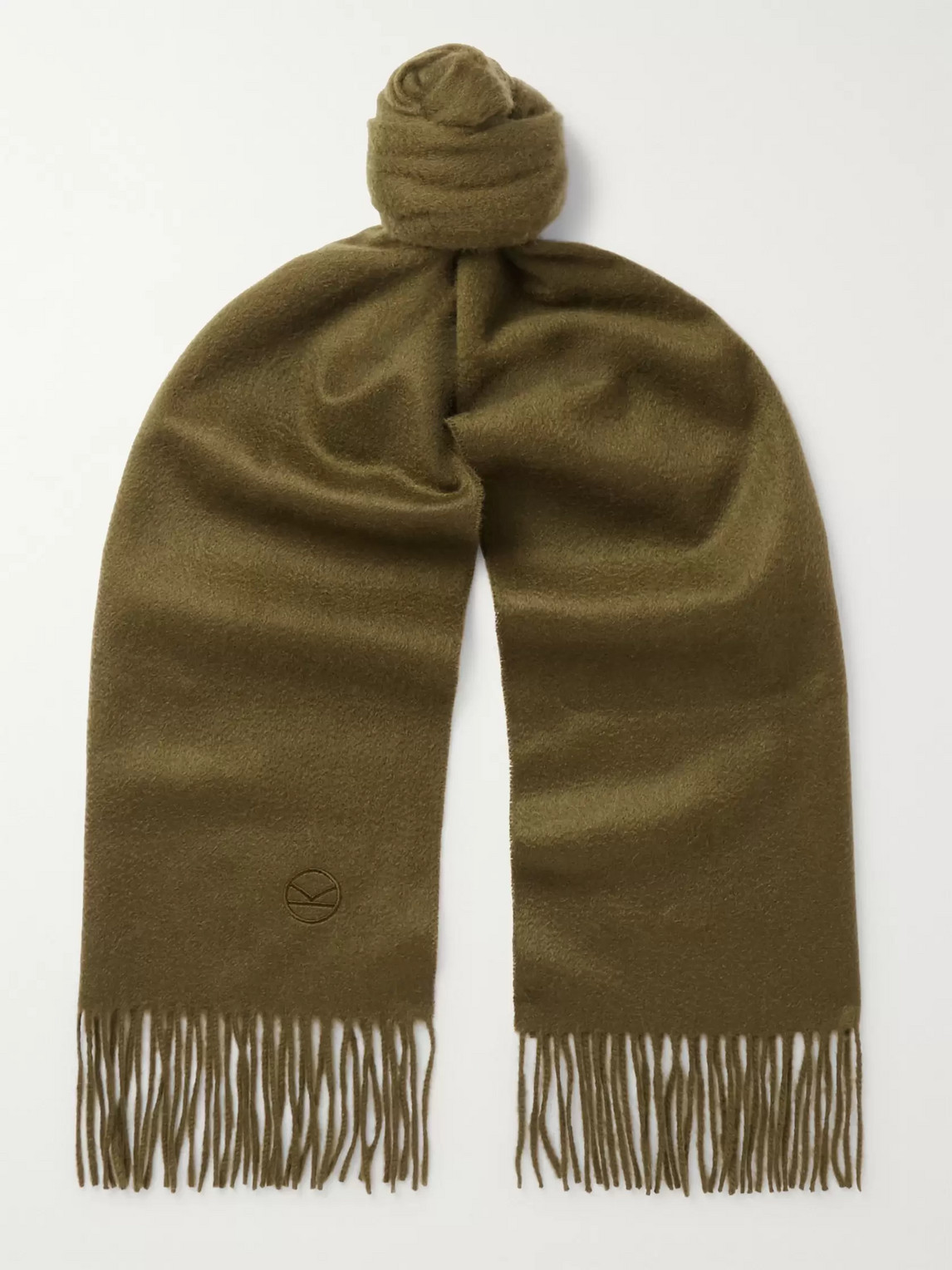 green cashmere scarf