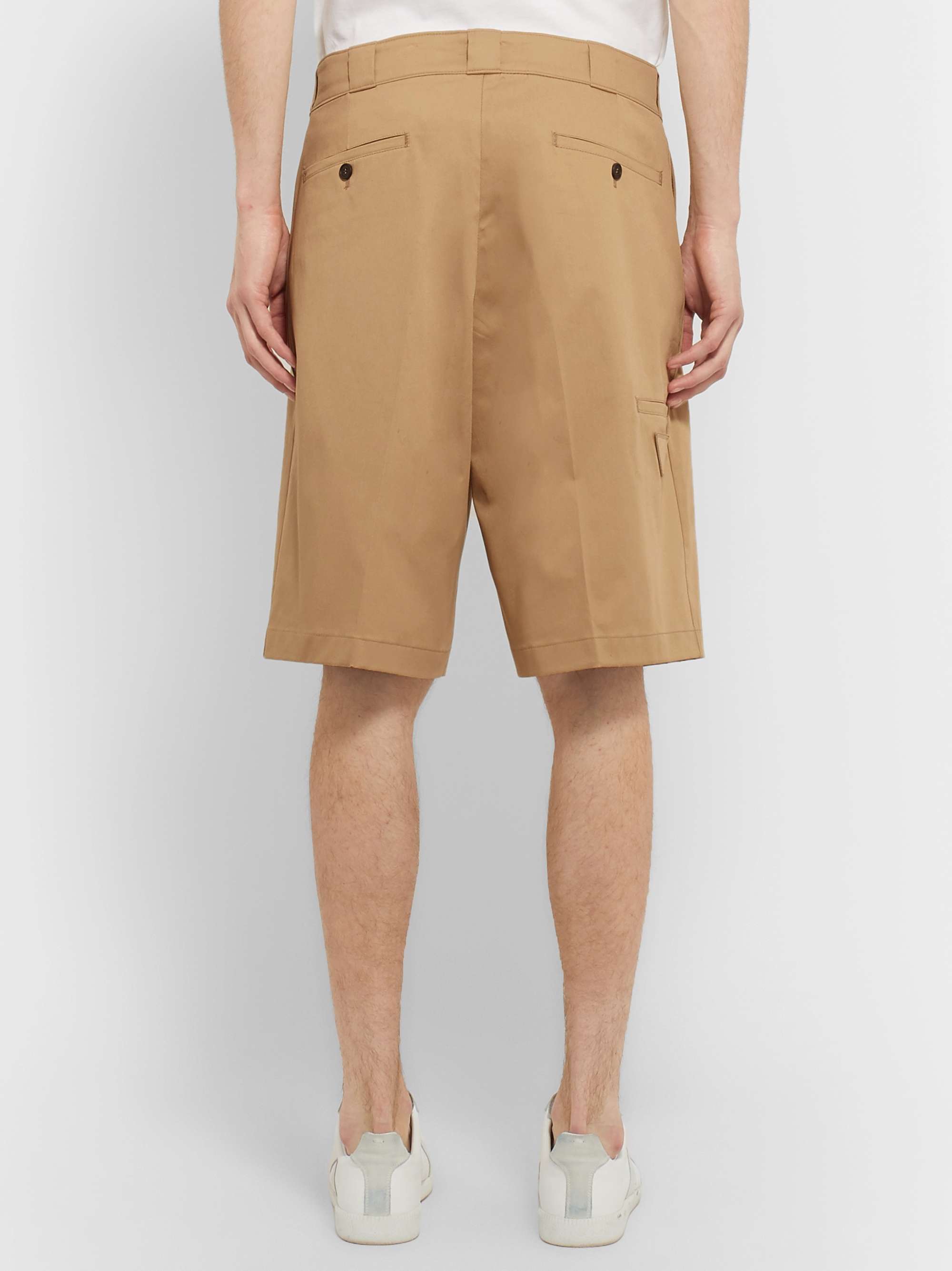 PRADA Pleated Cotton-Twill Shorts