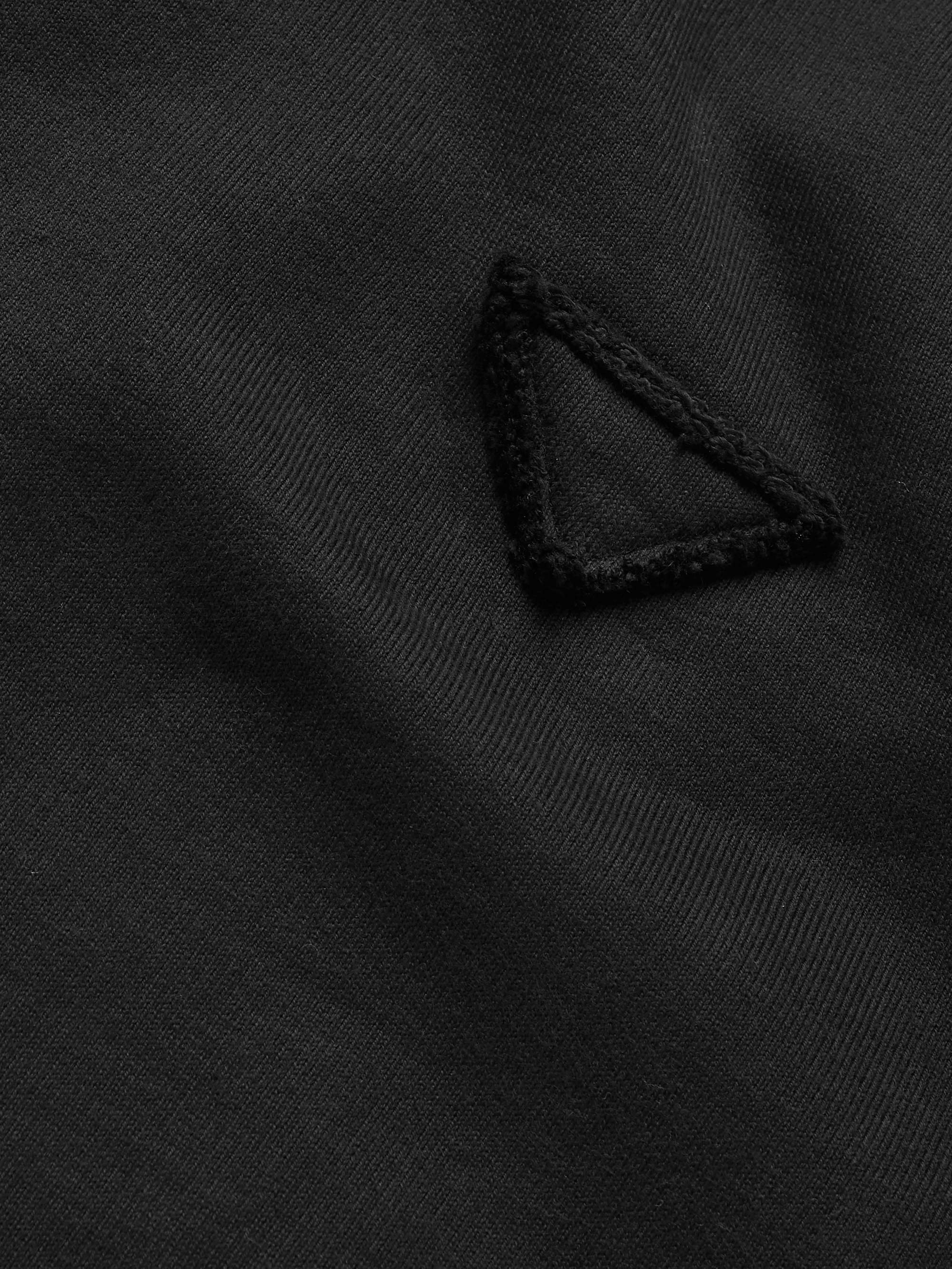 PRADA Logo-Appliquéd Loopback Cotton-Jersey Rollneck Sweatshirt