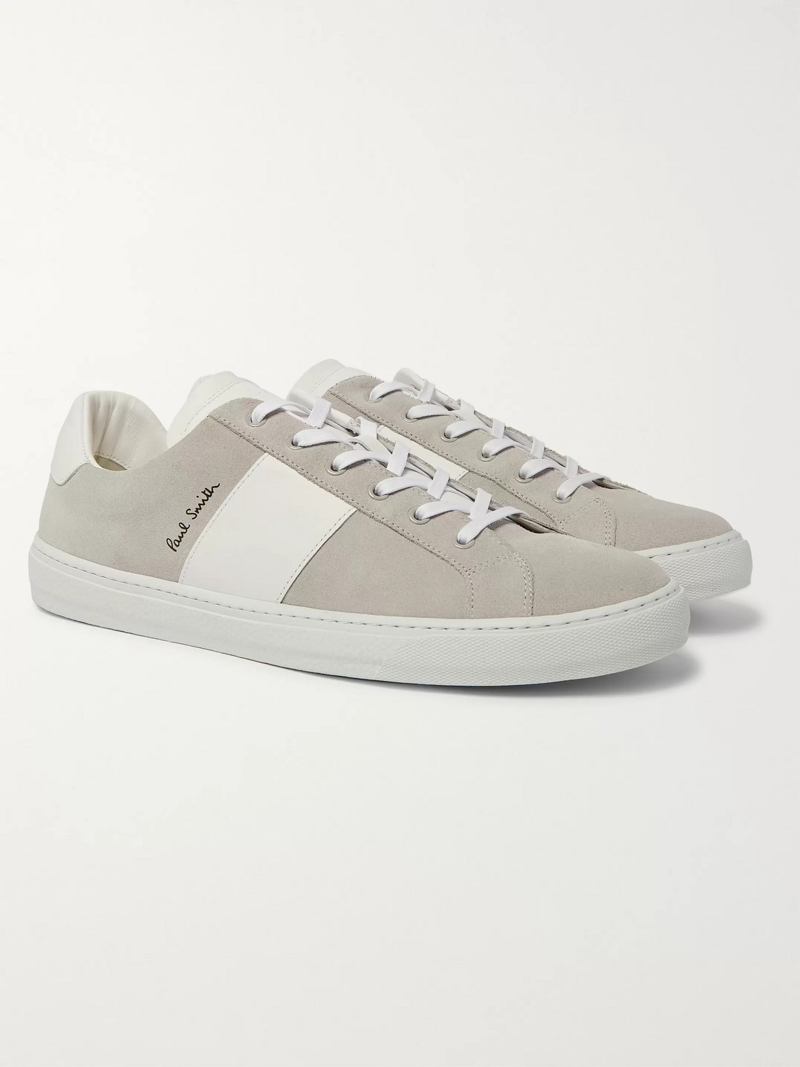 PAUL SMITH HANSEN LEATHER-TRIMMED SUEDE SNEAKERS