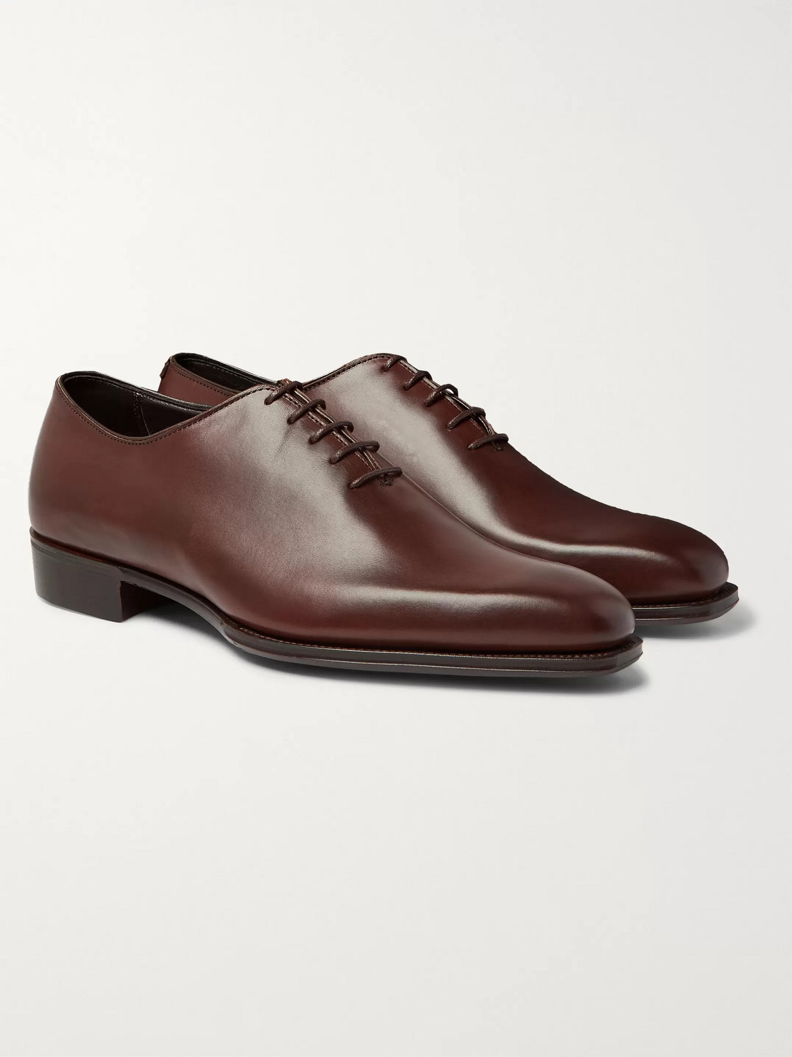 Kingsman George Cleverley Whole-cut Leather Oxford Shoes In Brown
