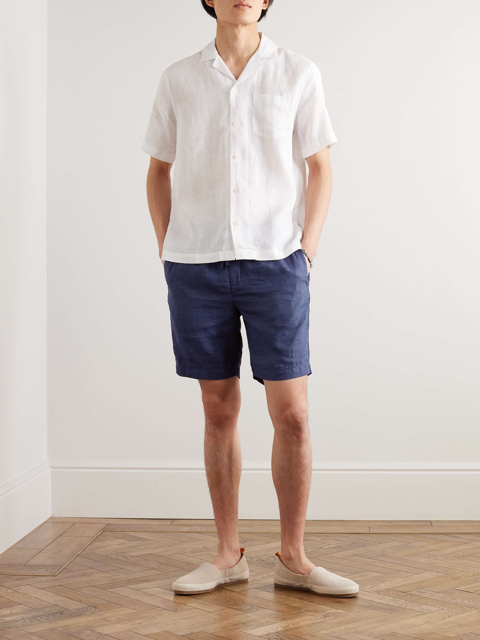 FRESCOBOL CARIOCA Felipe Linen and Cotton-Blend Drawstring Shorts
