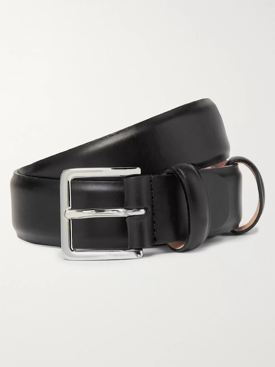 Mr P 3cm Black Leather Belt