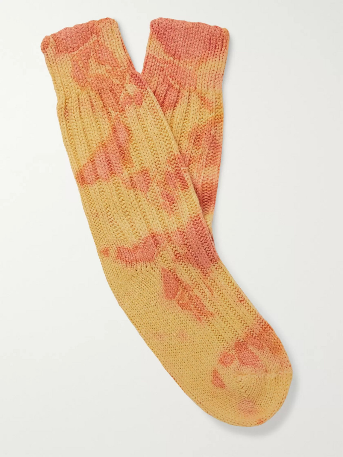 The Elder Statesman Hot Dye Yosemite Socks In Yellow