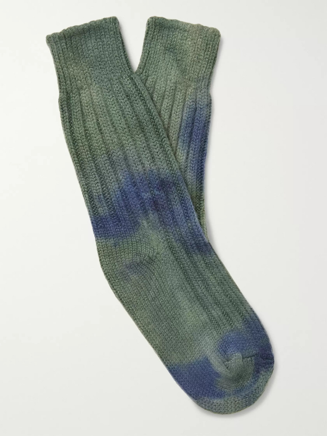 The Elder Statesman Hot Dye Yosemite Socks In Green
