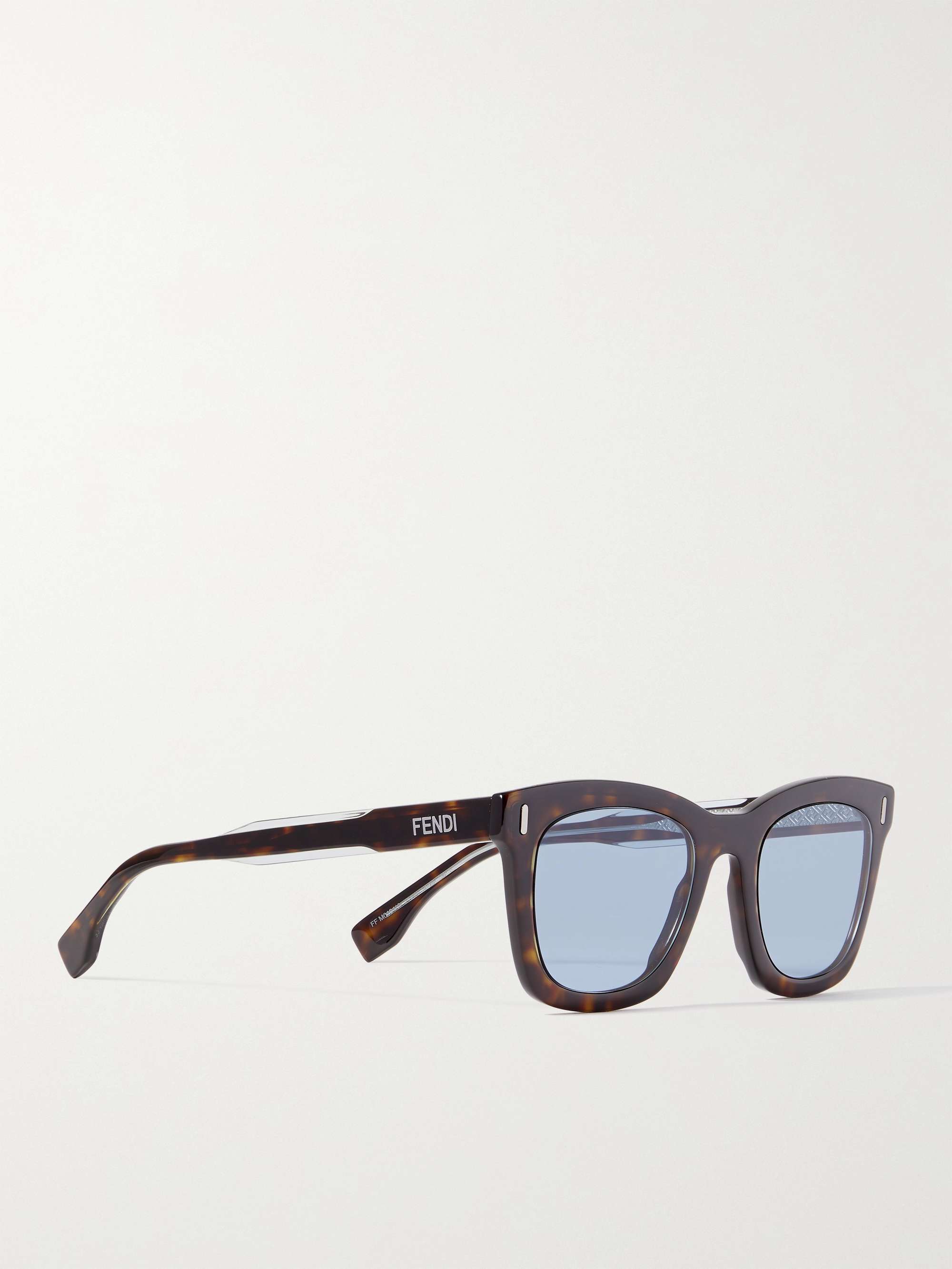 FENDI Square-Frame Tortoiseshell Acetate Sunglasses