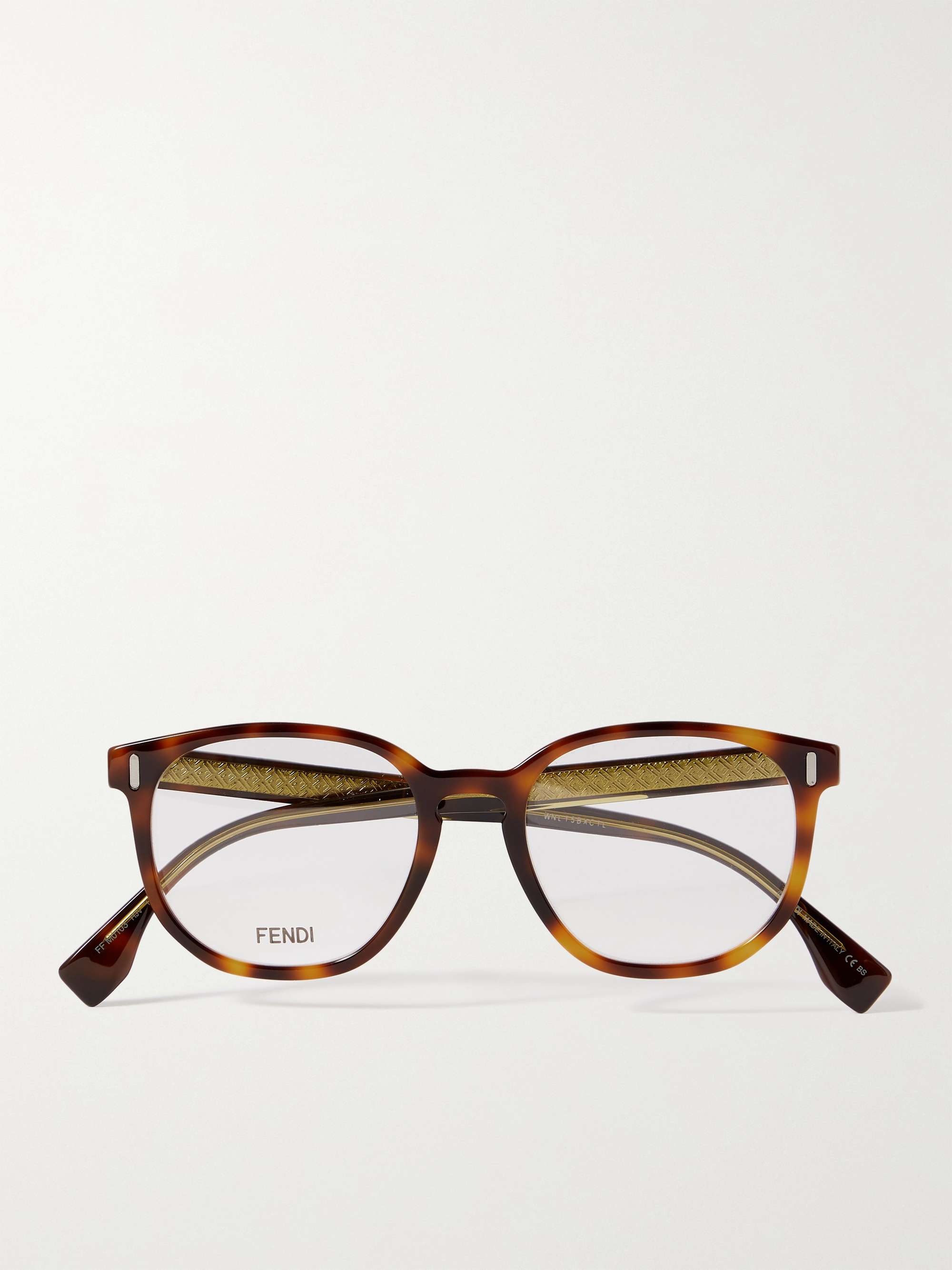 FENDI Round-Frame Tortoiseshell Acetate Optical Glasses