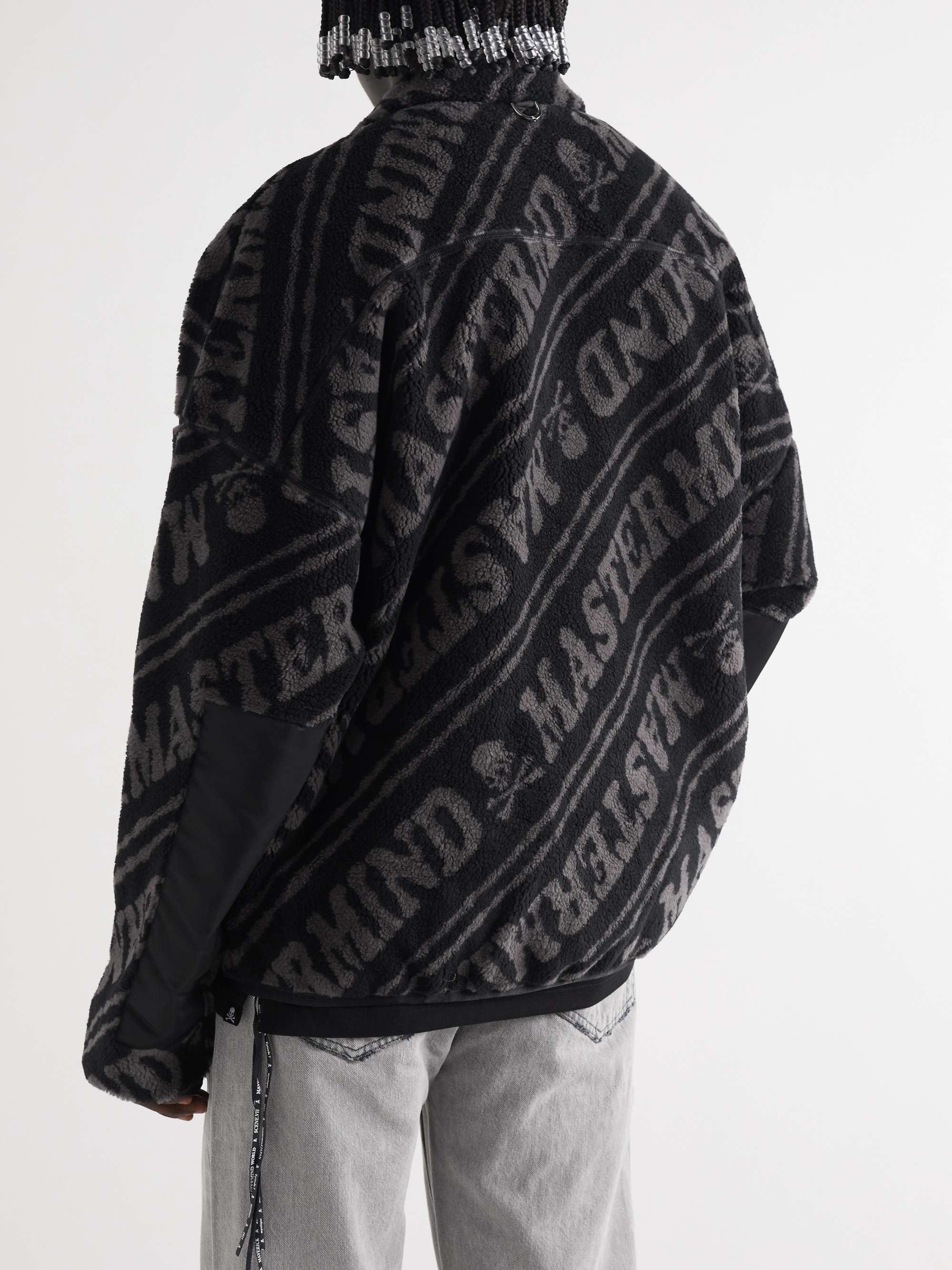 MASTERMIND WORLD Oversized Logo-Print Sherpa Jacket