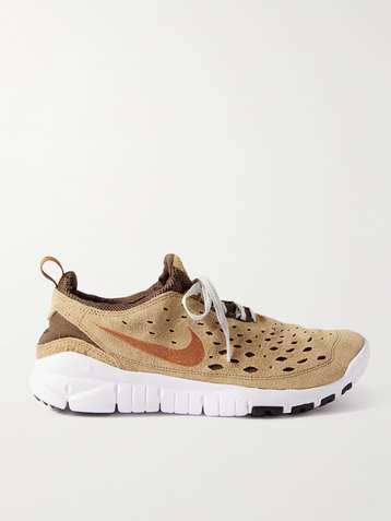 NIKE Free Run Trail Suede and Mesh Sneakers